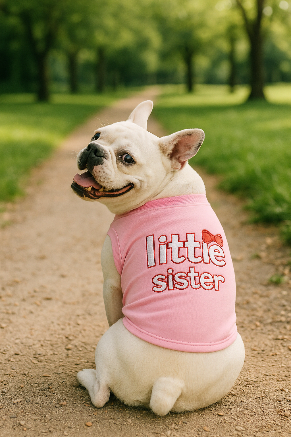 Parisian Pet Little Sister Pet Shirt - Cute Dog Fashion Shirt for Dogs & Cats, Pink