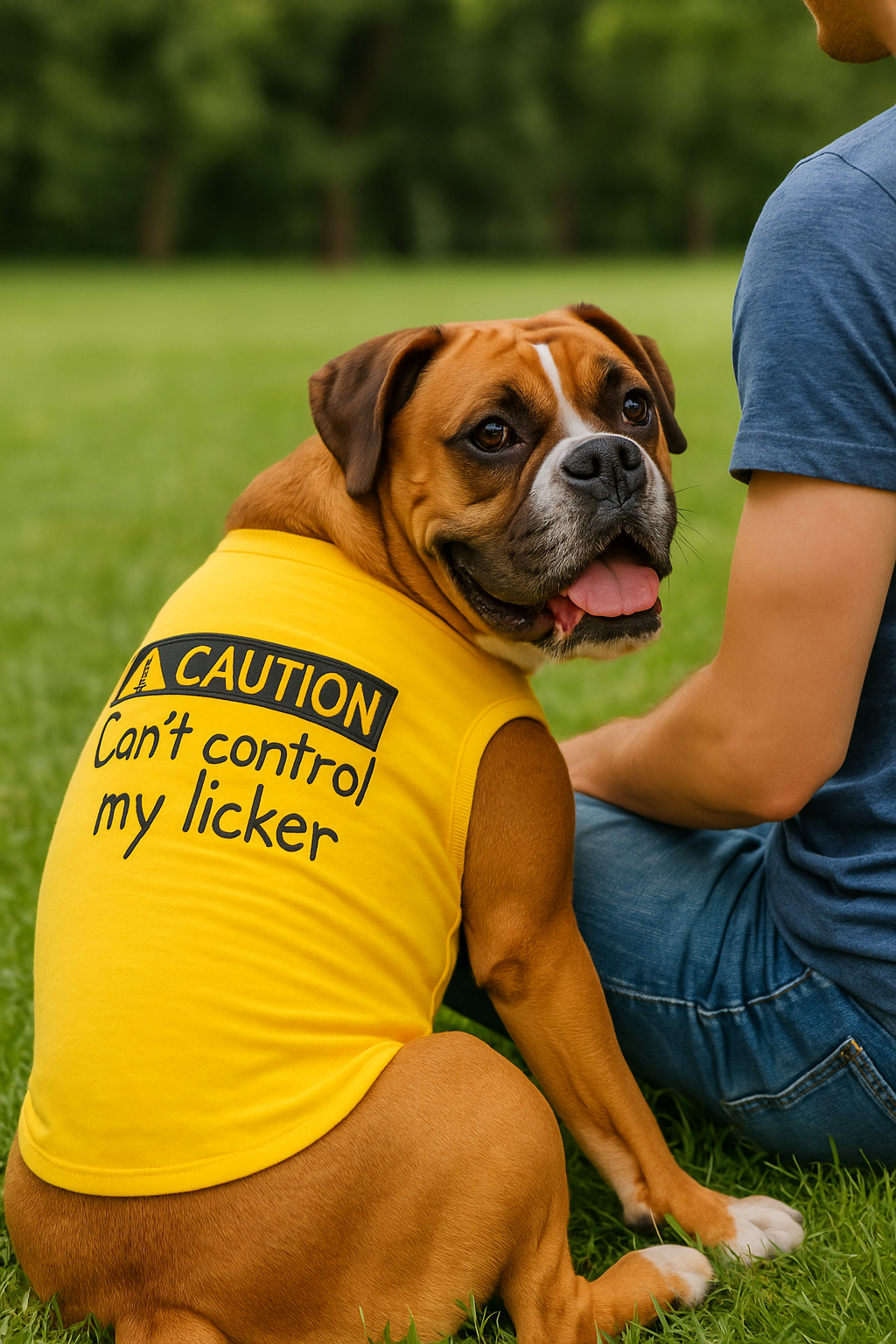 Parisian Pet Licker Novelty Dog Apparel  Fun Embroidered Pet Wear for Dogs & Cats, Yellow