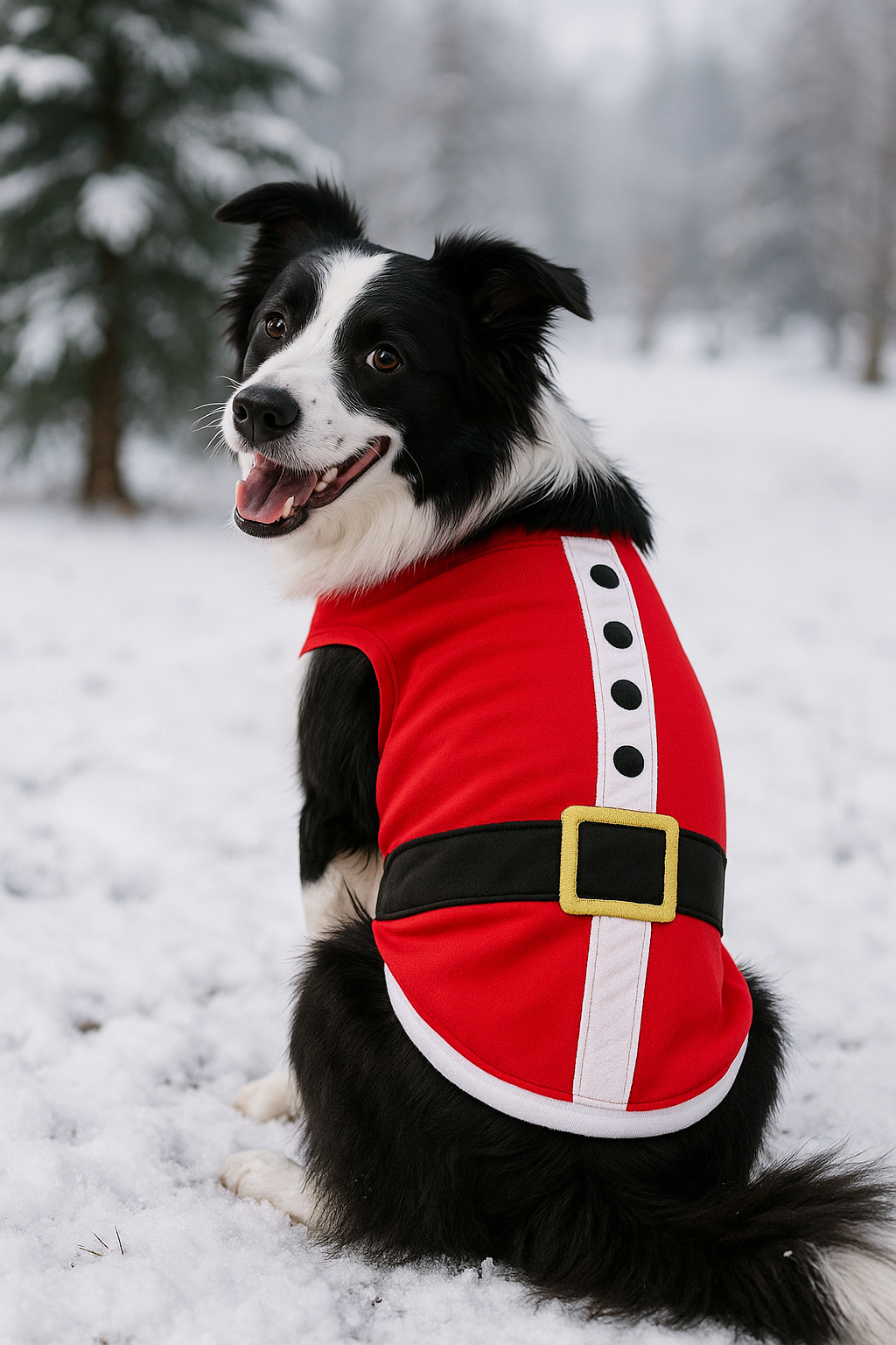 Parisian Pet SantaDog Shirt - Christmas Pet Apparel for Holiday Cheer, Red