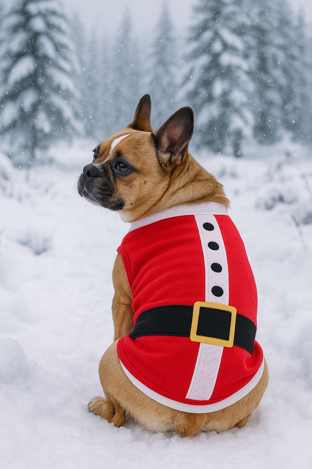 Parisian Pet SantaDog Shirt - Christmas Pet Apparel for Holiday Cheer, Red