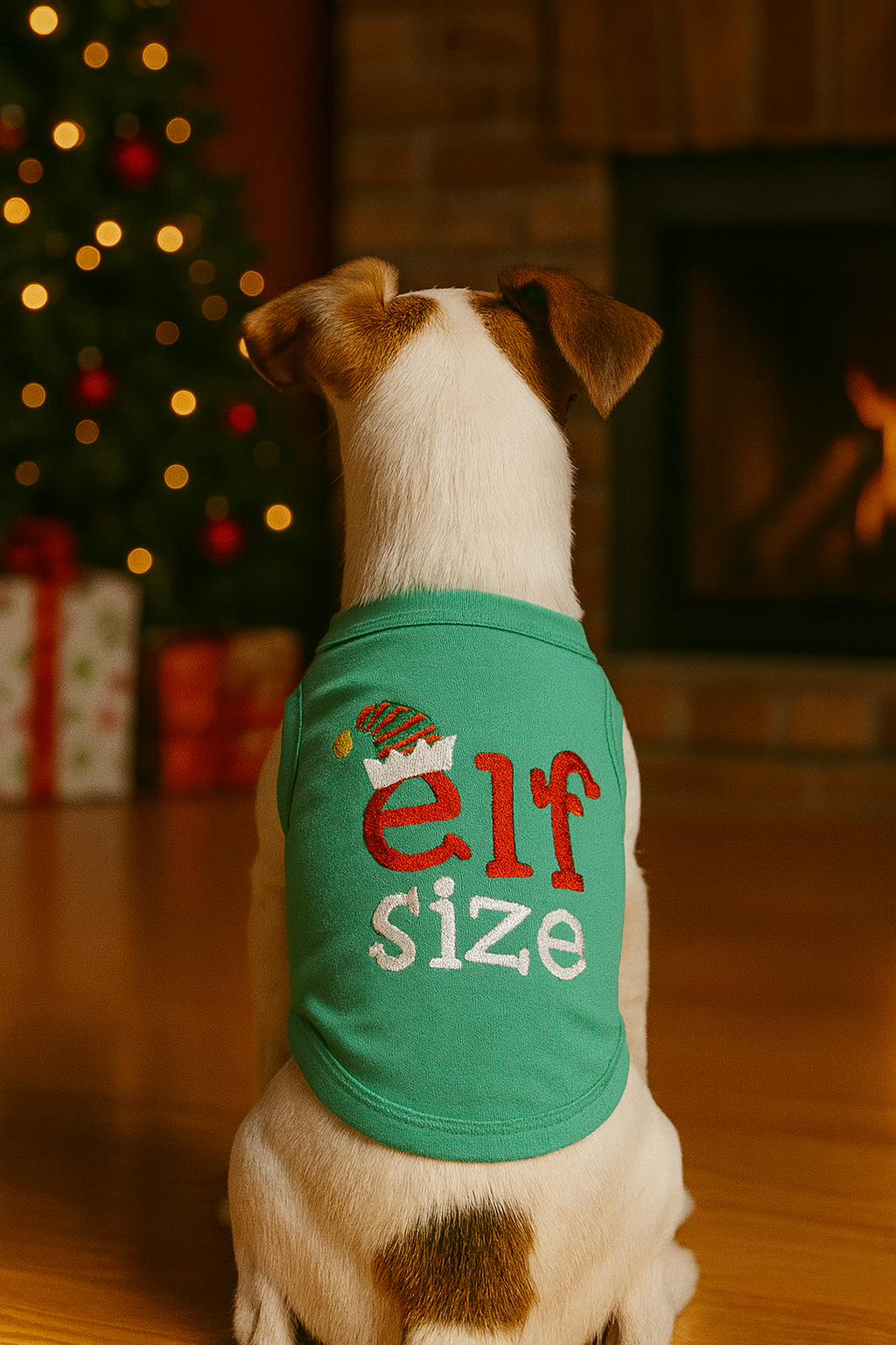 Parisian Pet Embroidered Elf Size Shirt-Green