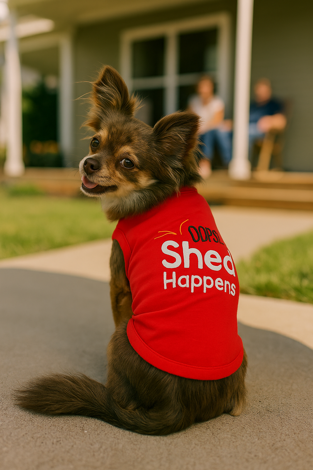 Parisian Pet Shed Happens Funny Dog T-Shirt-Red