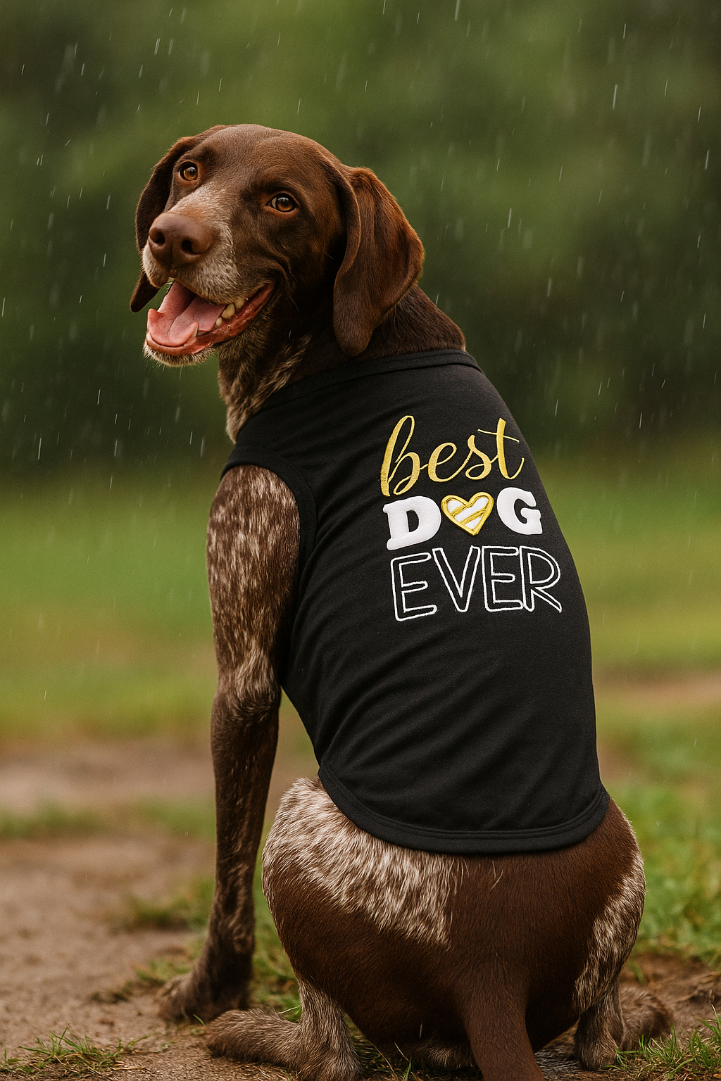 Parisian Pet Best Dog Ever Cute Slogan Dog T-Shirt  Premium Cotton Pet Wear for Small Dogs & Cats, Black-Valentines Day
