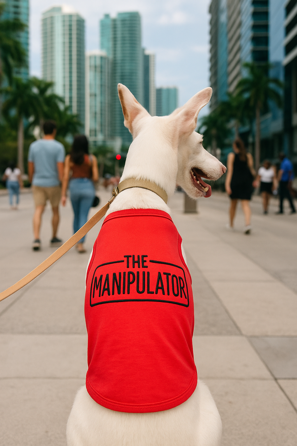 Parisian Pet The Manipulator Playful Slogan Dog T-Shirt-Red