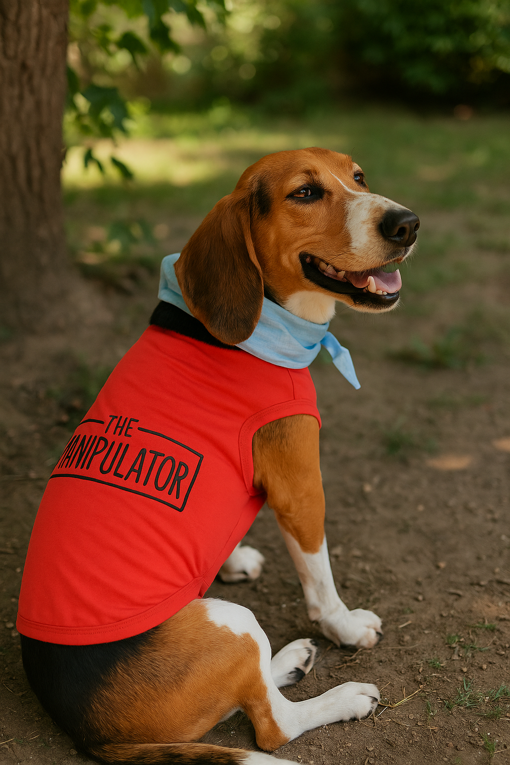 Parisian Pet The Manipulator Playful Slogan Dog T-Shirt-Red