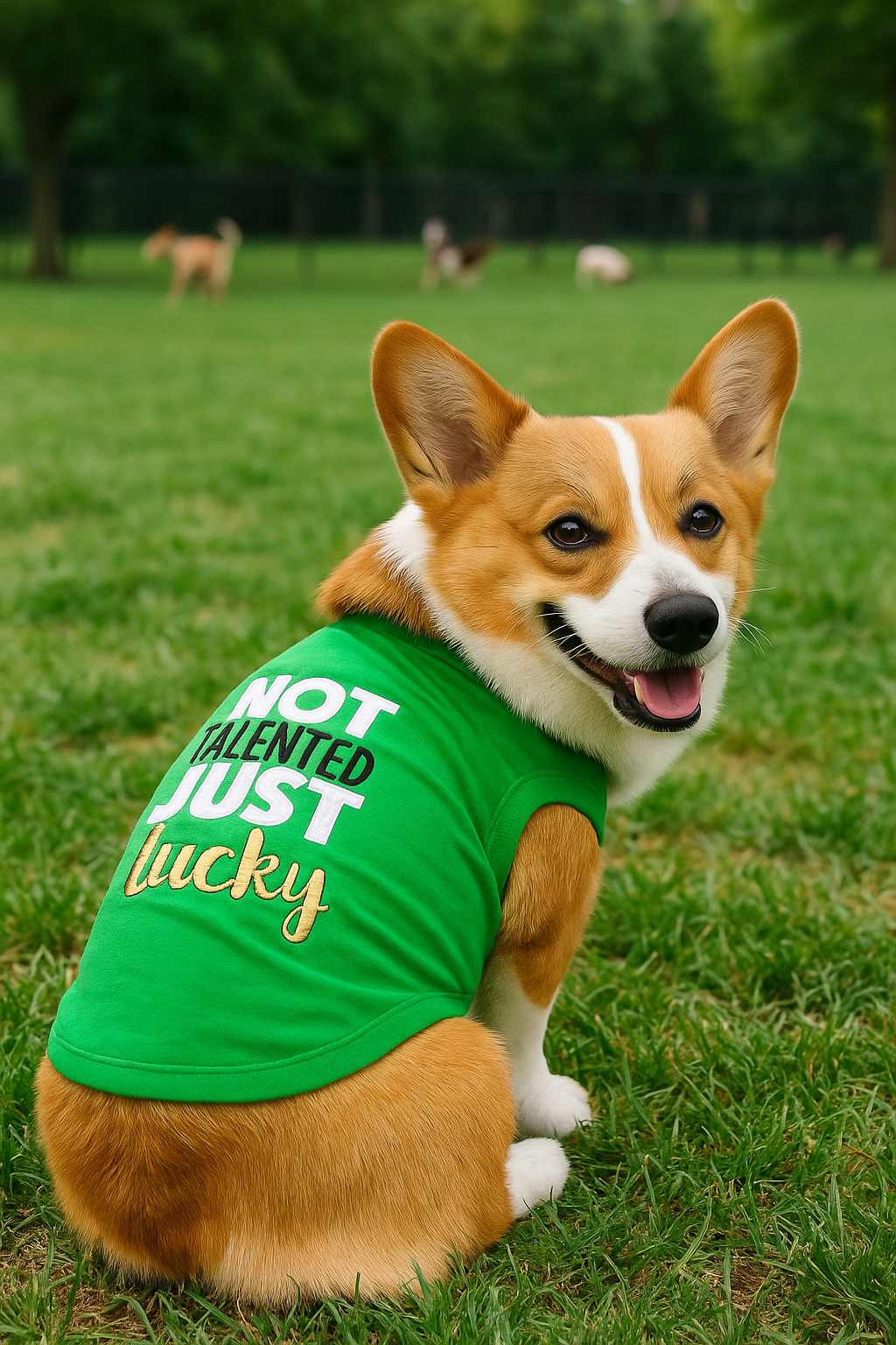 Parisian Pet Not Talented Just Lucky Witty Dog Shirt  Trendy Slogan Pet Apparel for Dogs & Cats-Saint Patricks Day