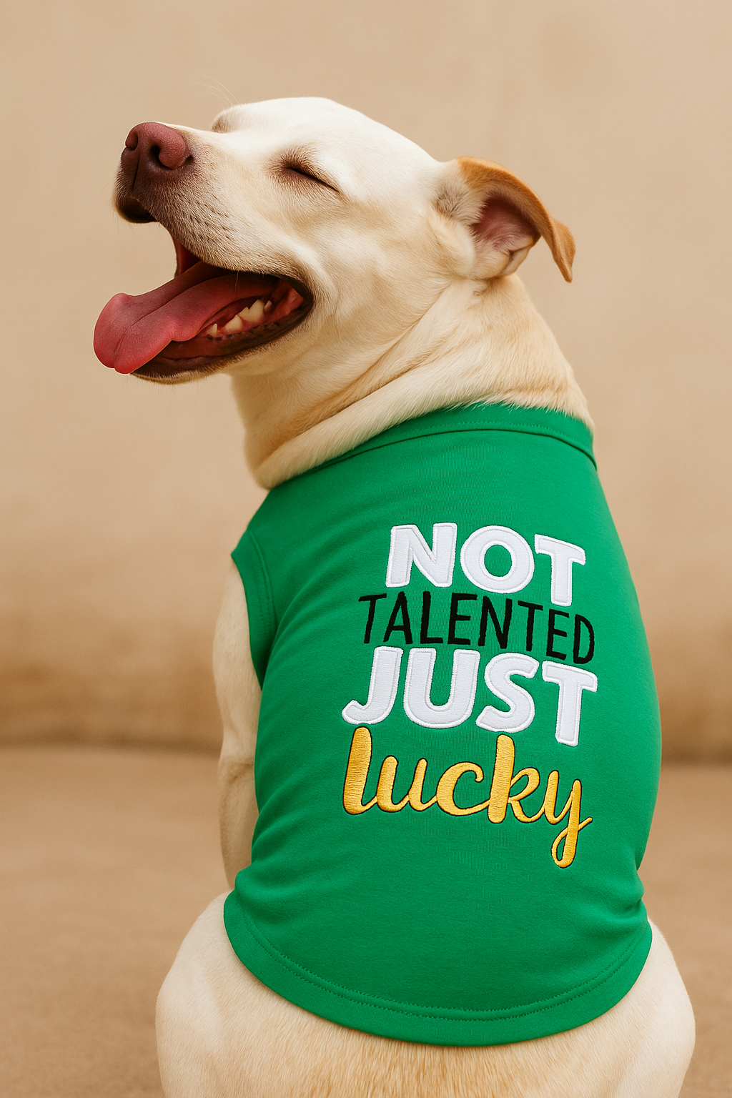 Parisian Pet Not Talented Just Lucky Witty Dog Shirt  Trendy Slogan Pet Apparel for Dogs & Cats-Saint Patricks Day