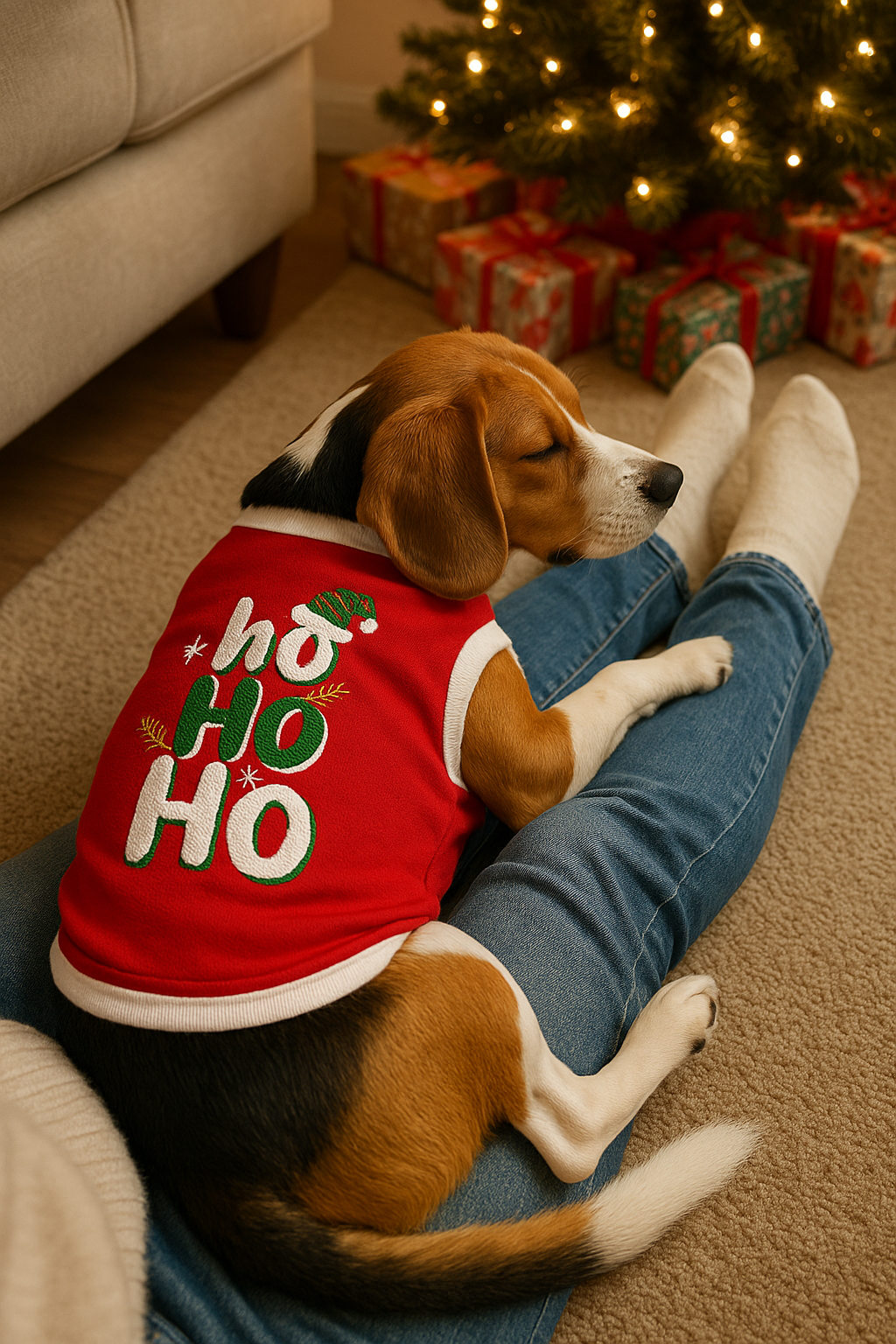 Parisian Pet Ho Ho Ho Pet Holiday Shirt - Christmas Dog Outfit, Red