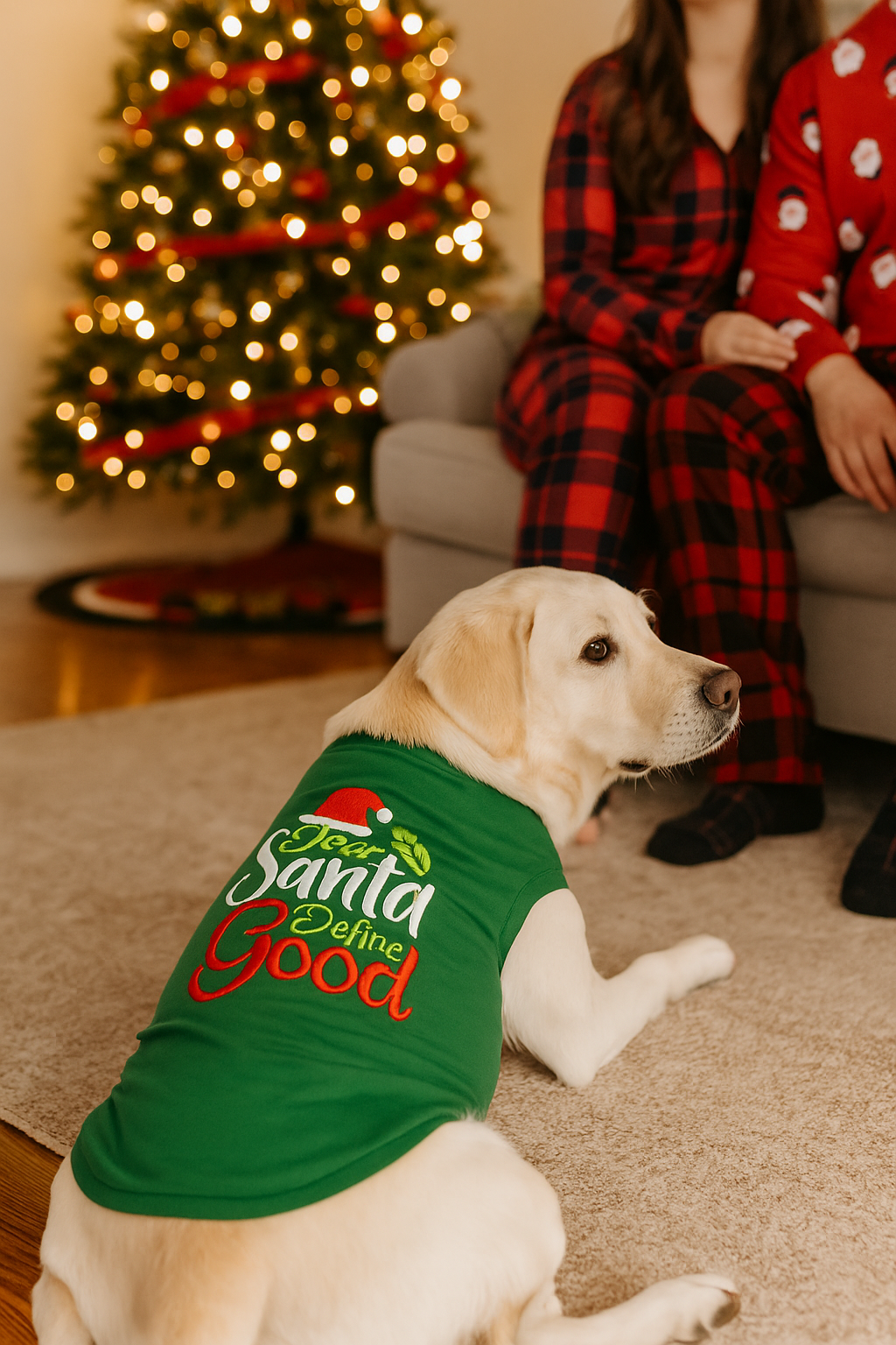 Parisian Pet Dear Santa Define Good Dog Christmas T-Shirt-Green