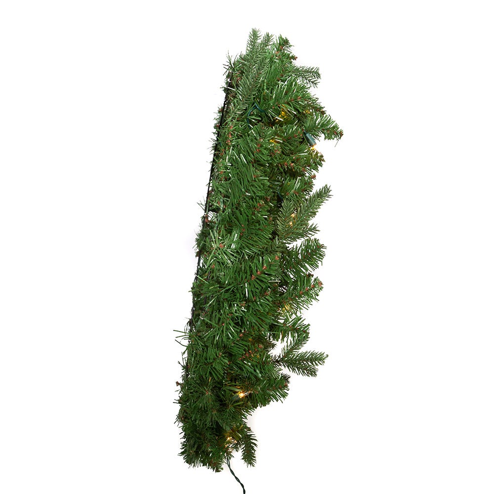 Kurt Adler 30-Inch Pre-Lit Clear Jackson Pine Wreath