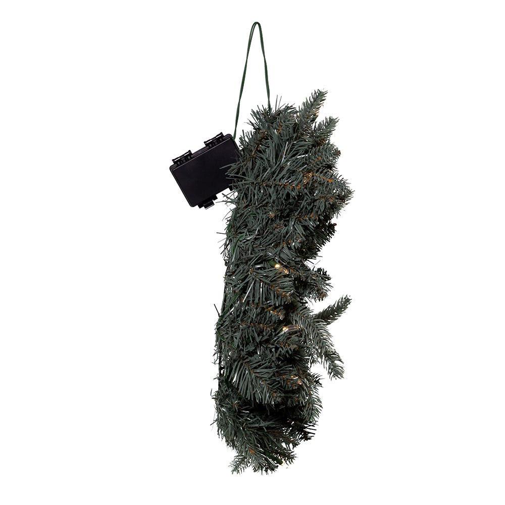 Kurt Adler 18-Inch Battery-Operated Pre-Lit Warm White Cluster LED Blue Spruce Wreath