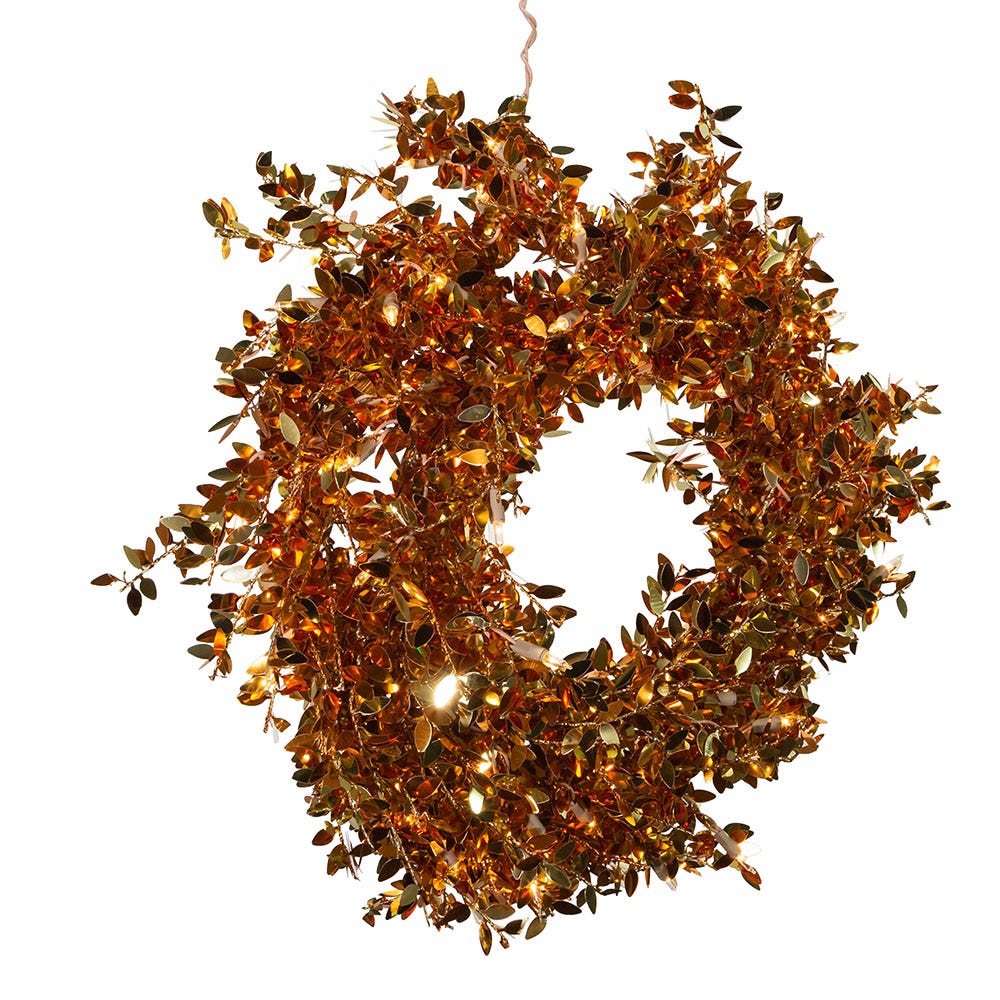 Kurt Adler 24-Inch Pre-Lit Gold Foil Wreath