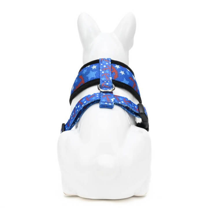 EcoBark Nautical Dog Harness - Over-the-Head Soft Mesh Vest Halter for Small to Medium Dogs