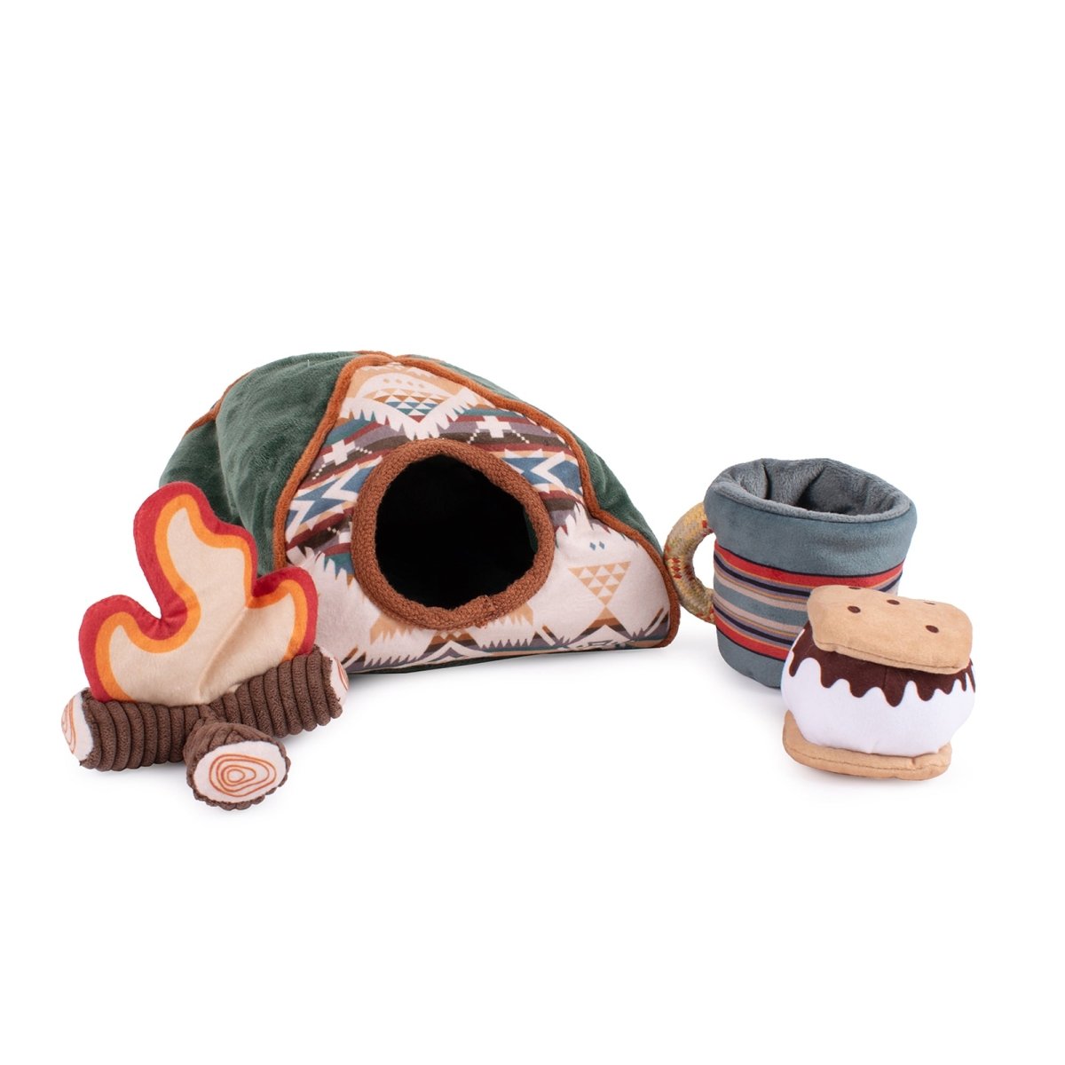 Pendleton Camp Discovery Tent Set Dog Plush Toy premium pet product