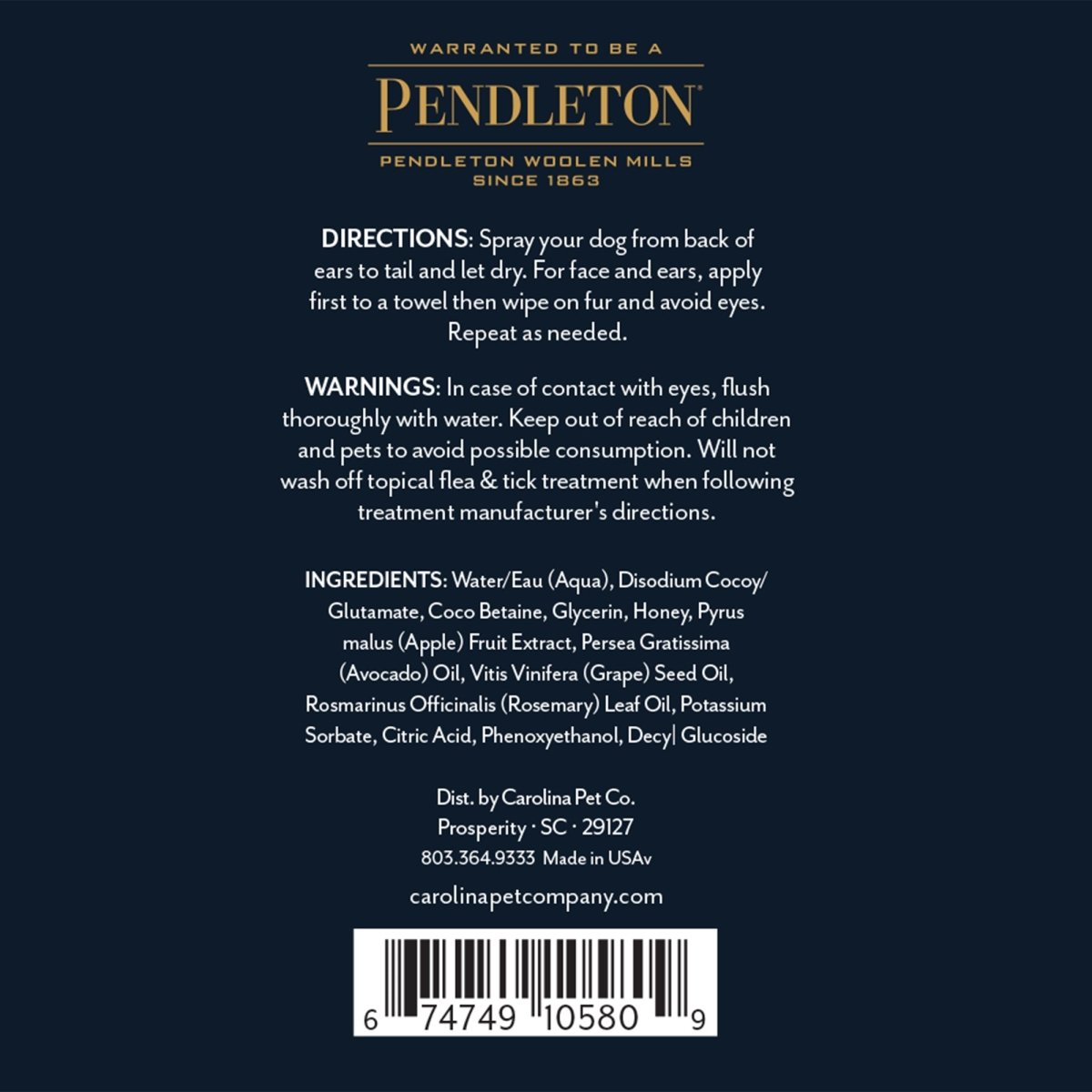 Pendleton Pet 3 in 1 Deodorizer premium pet product