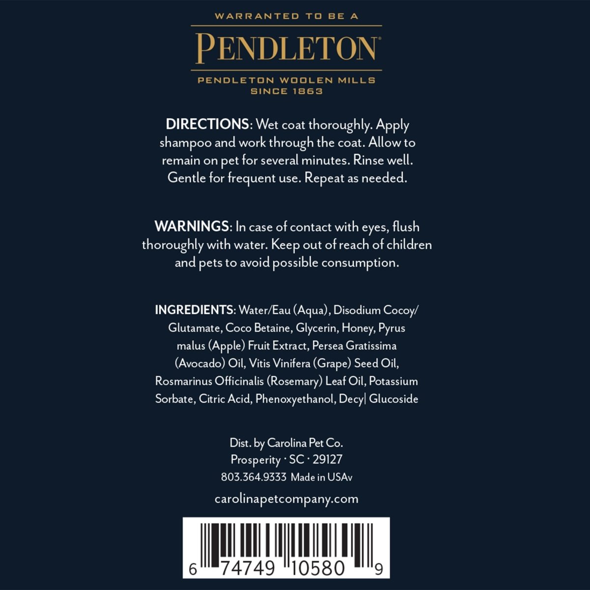 Pendleton Pet Shampoo premium pet product