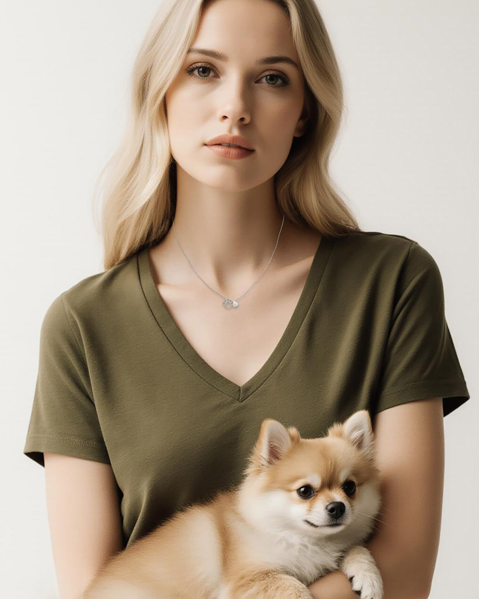 Paw Love Silver Chain Necklace | HT Animal Supply