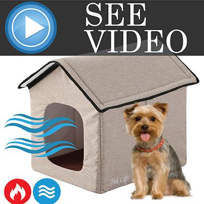 Pet Life Hush Puppy Collapsible Electronic Heating and Cooling Smart Pet House