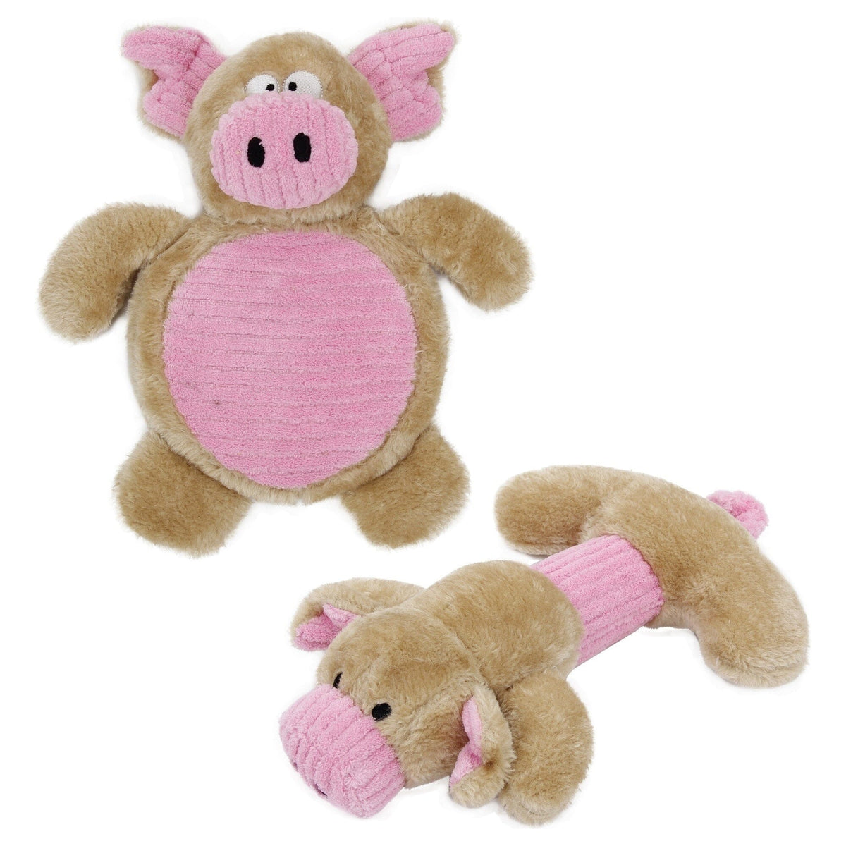 Pet Life 2-piece Dual Squeaker and Plush Animal Dog Toy Set | HT Animal Supply