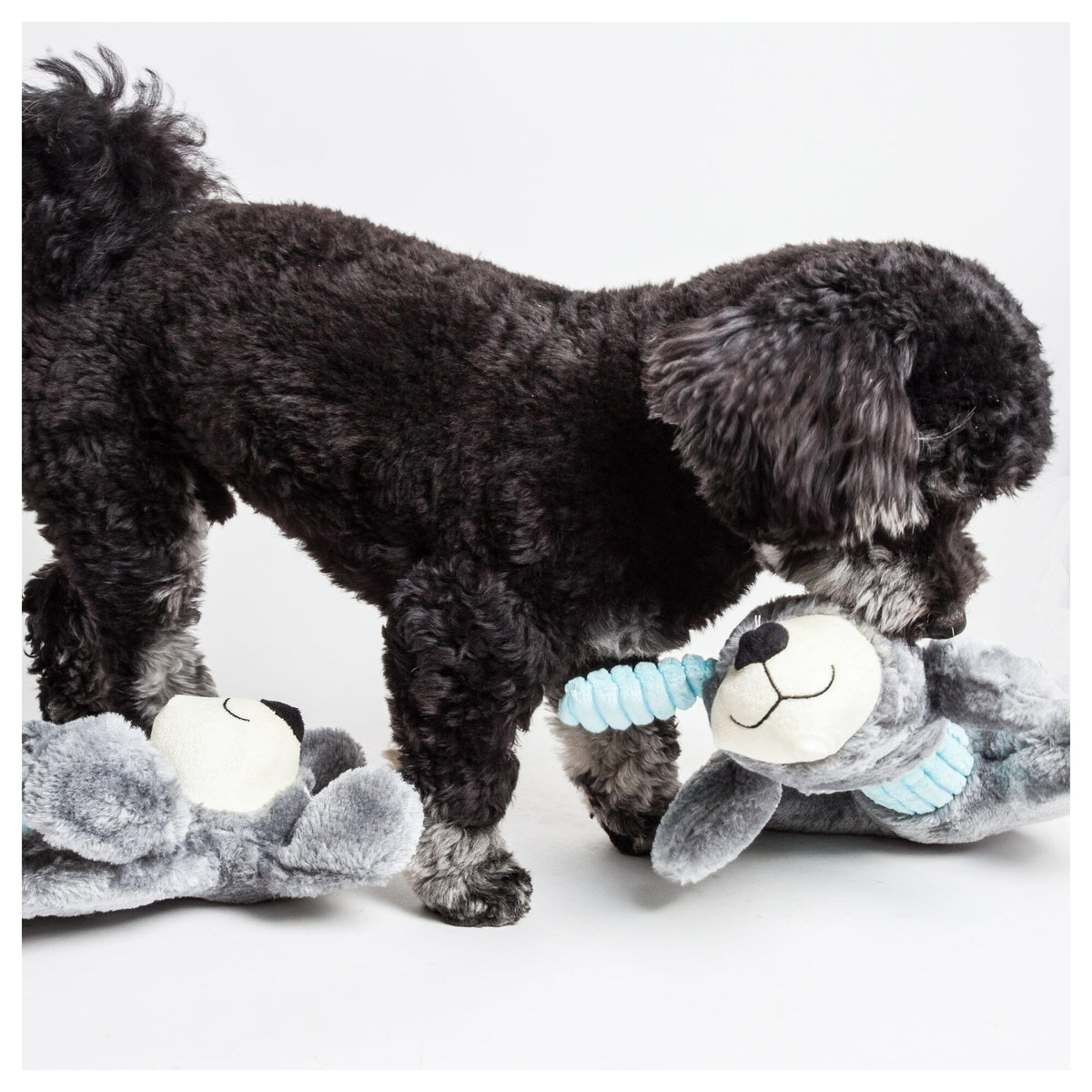 Pet Life 2-piece Dual Squeaker and Plush Animal Dog Toy Set | HT Animal Supply