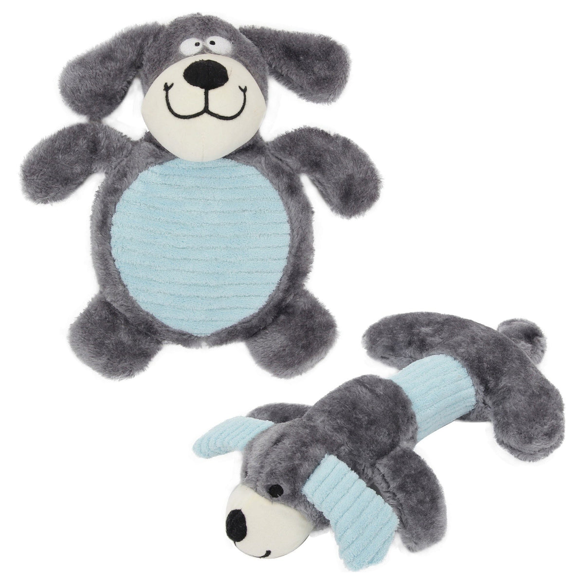 Pet Life 2-piece Dual Squeaker and Plush Animal Dog Toy Set | HT Animal Supply