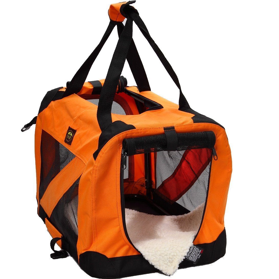 Pet Life ® 360° Vista View Zippered Soft Folding Collapsible Durable Metal Framed Pet Dog Crate House Carrier