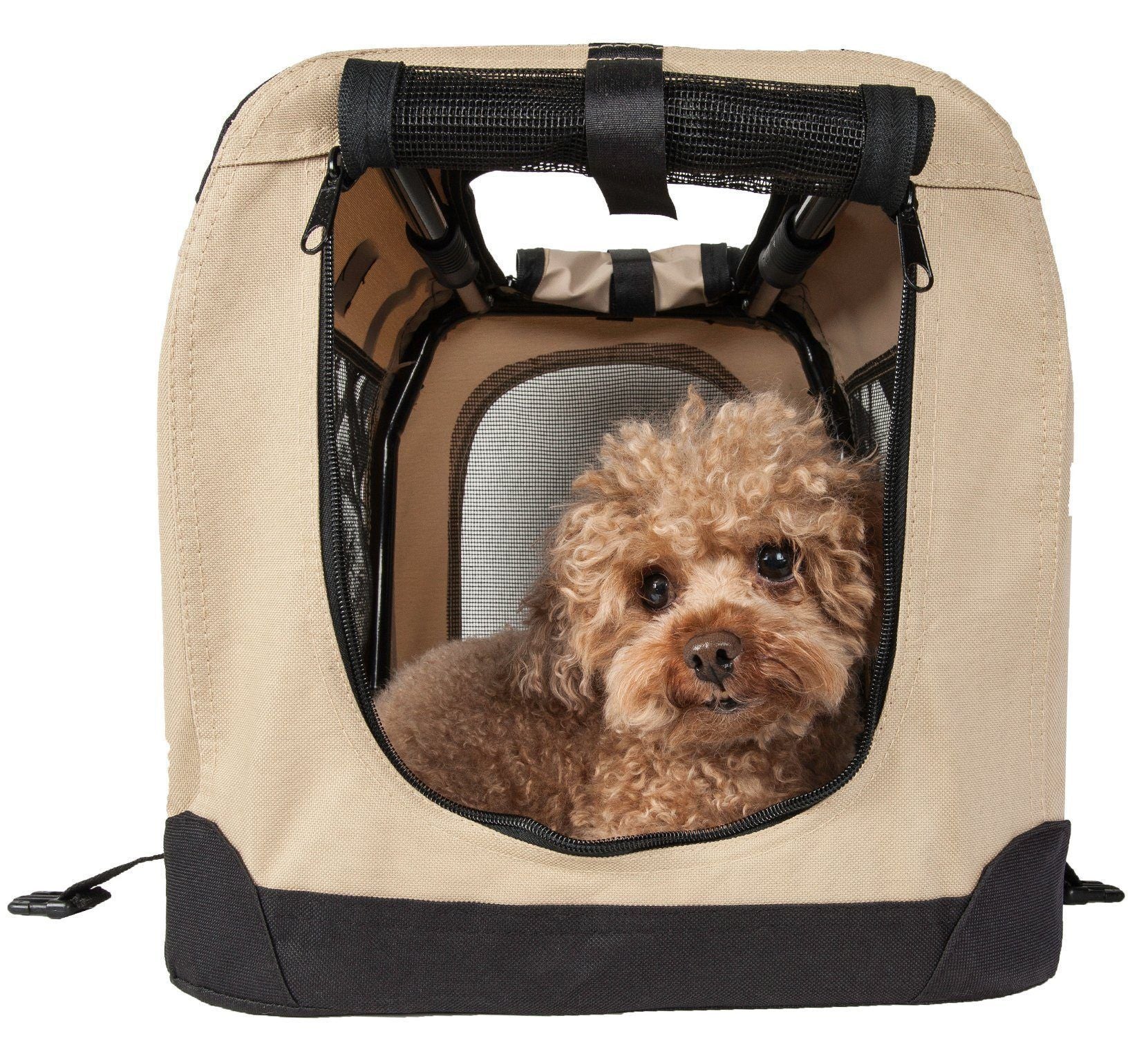 Pet Life 360 degrees Vista View Zippered Soft Folding Collapsible Durable Metal Framed Pet Dog Crate House Carrier