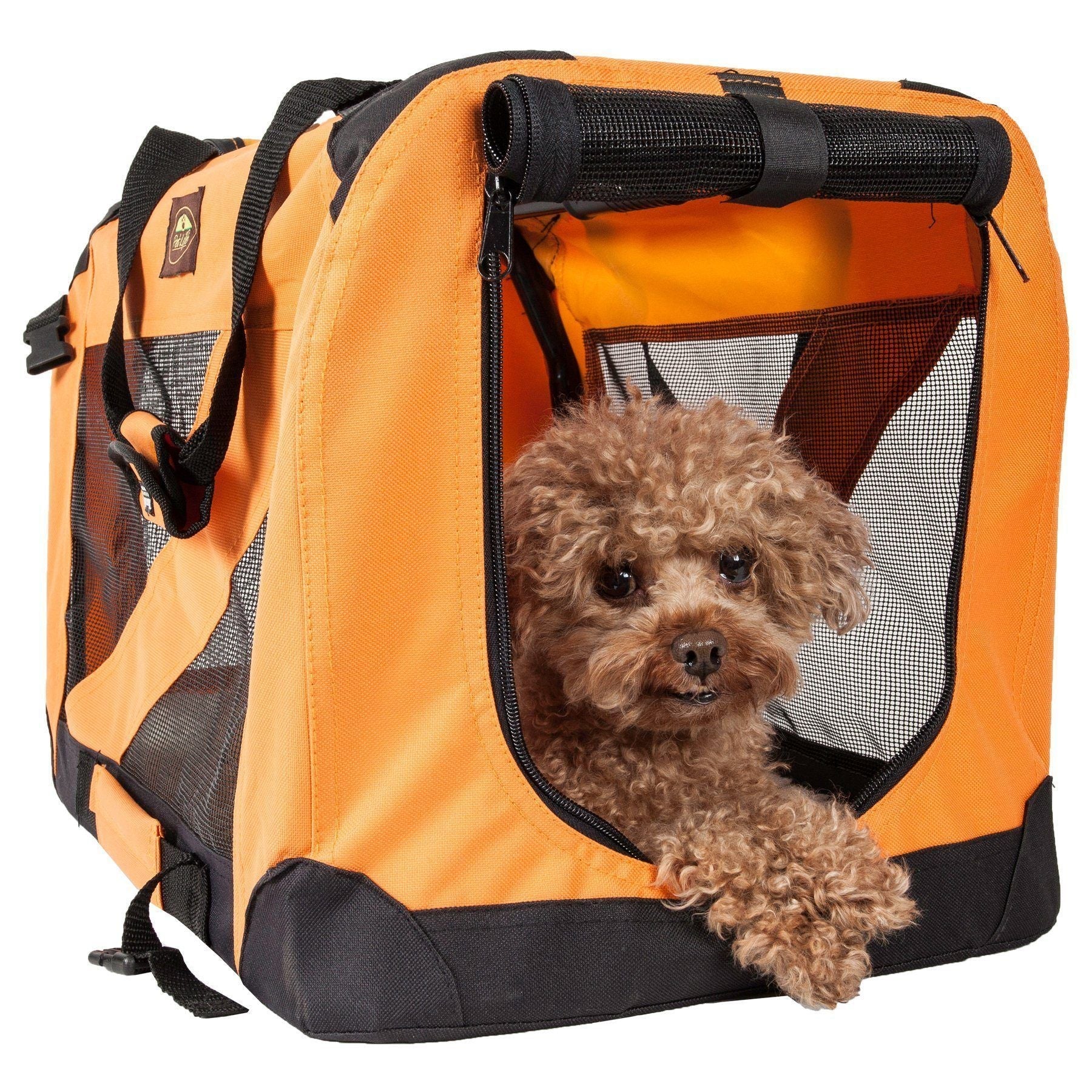 Pet Life 360 degrees Vista View Zippered Soft Folding Collapsible Durable Metal Framed Pet Dog Crate House Carrier