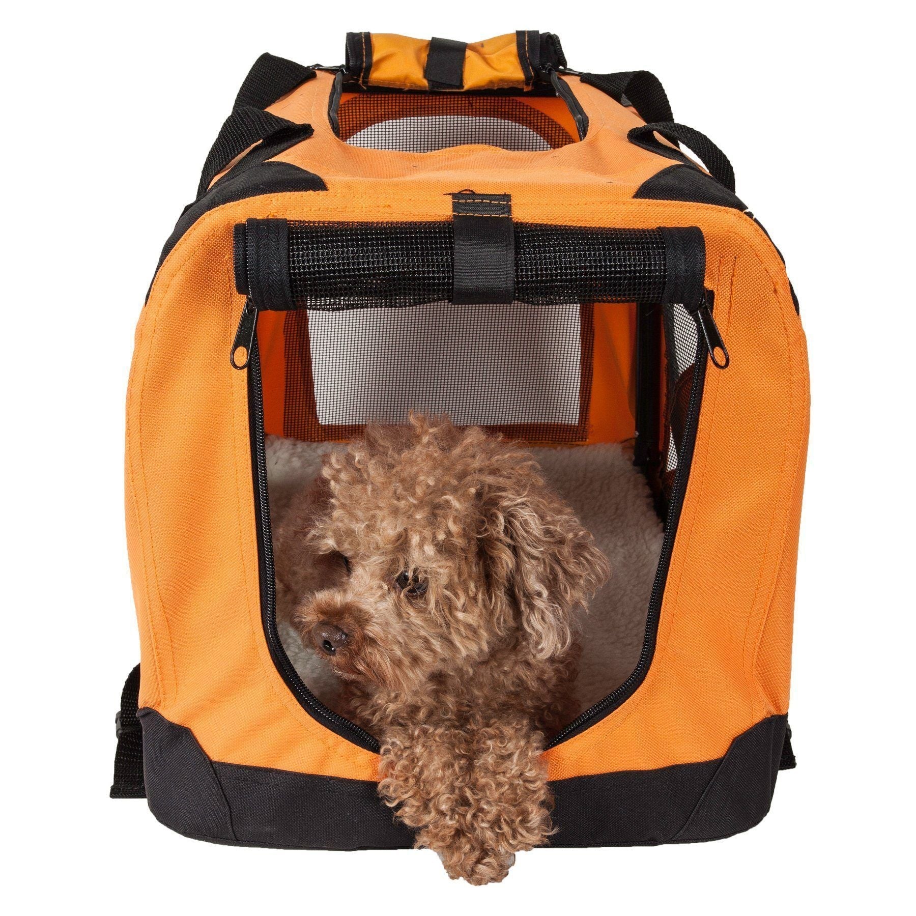 Pet Life 360 degrees Vista View Zippered Soft Folding Collapsible Durable Metal Framed Pet Dog Crate House Carrier