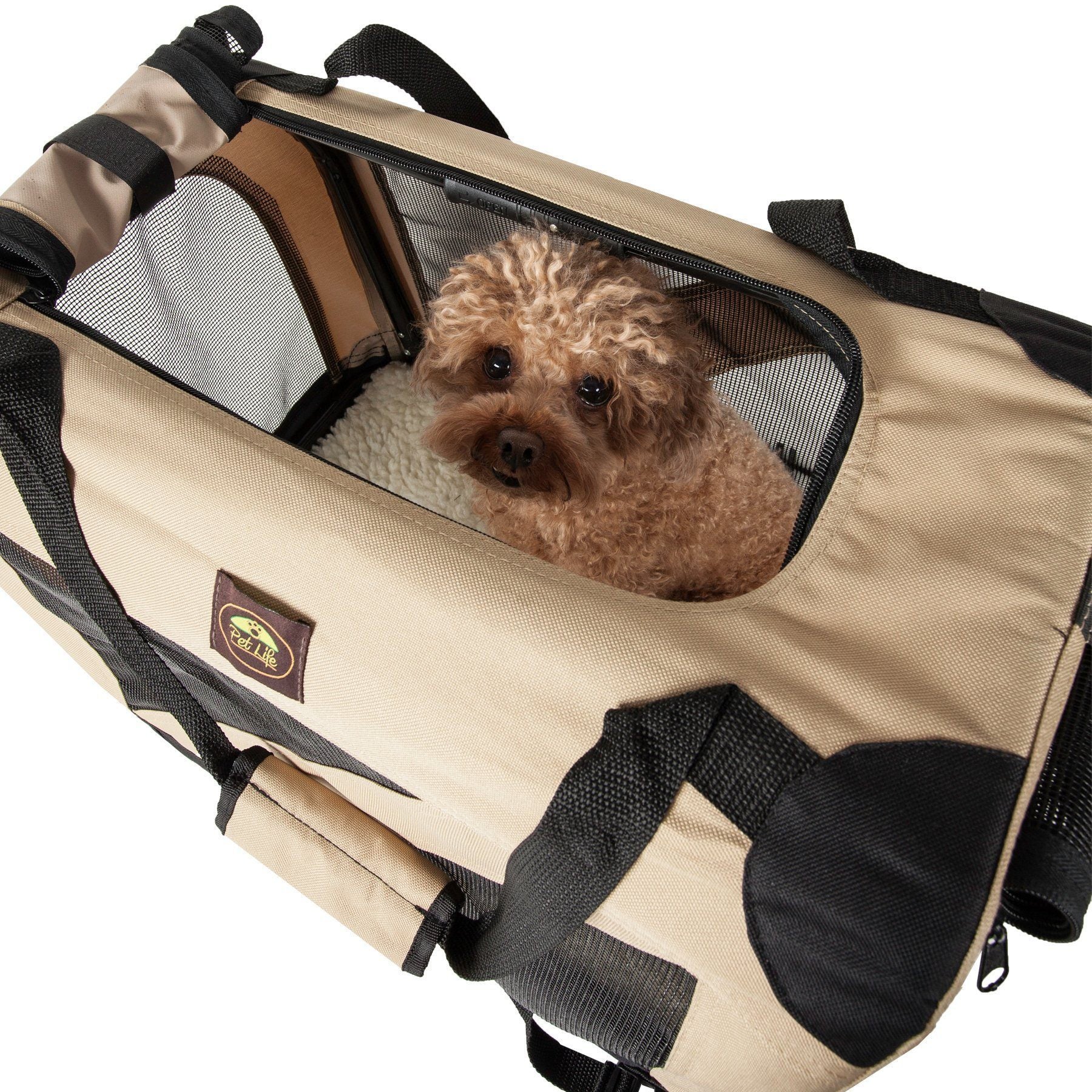 Pet Life 360 degrees Vista View Zippered Soft Folding Collapsible Durable Metal Framed Pet Dog Crate House Carrier