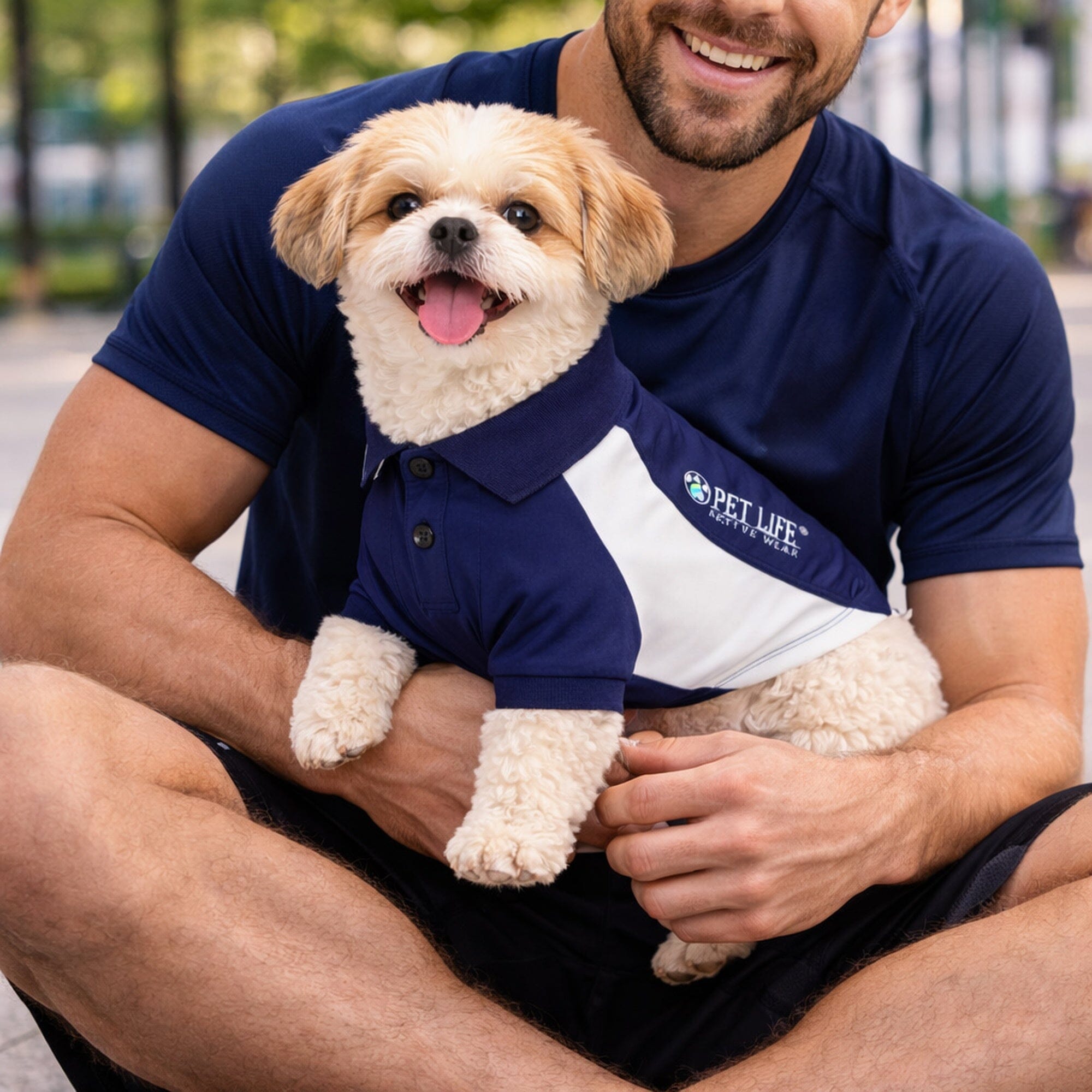 Pet Life Active Barko Pawlo Relax-Stretch Quick-Drying Performance Dog Polo T-Shirt | HT Animal Supply