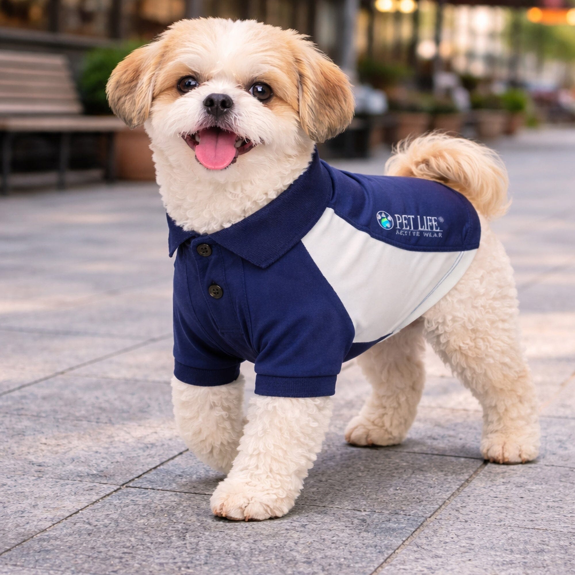 Pet Life Active Barko Pawlo Relax-Stretch Quick-Drying Performance Dog Polo T-Shirt | HT Animal Supply