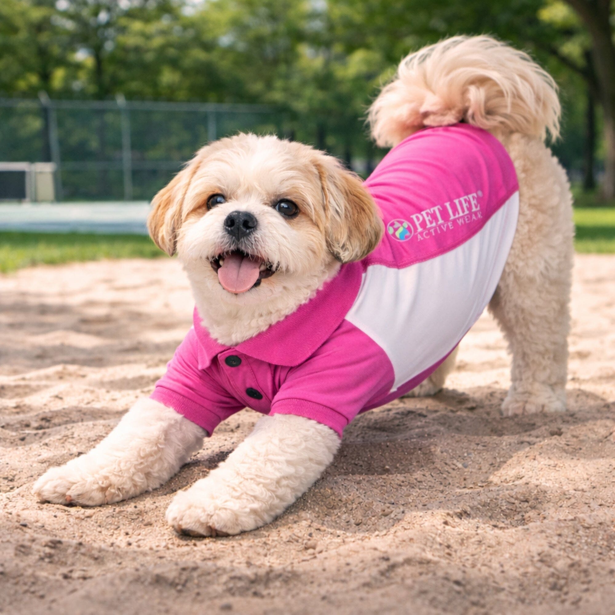 Pet Life Active Barko Pawlo Relax-Stretch Quick-Drying Performance Dog Polo T-Shirt | HT Animal Supply