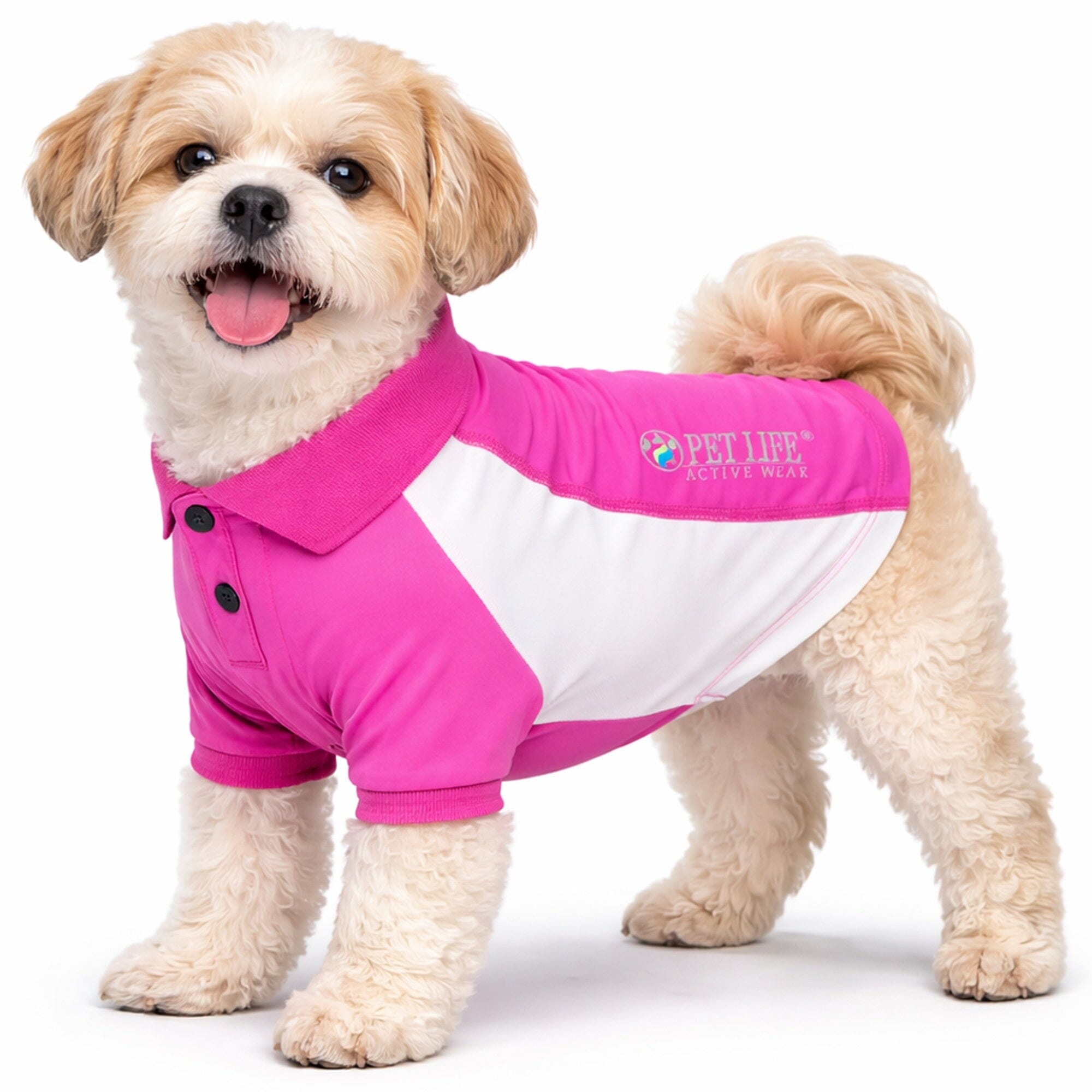 Pet Life Active Barko Pawlo Relax-Stretch Quick-Drying Performance Dog Polo T-Shirt | HT Animal Supply