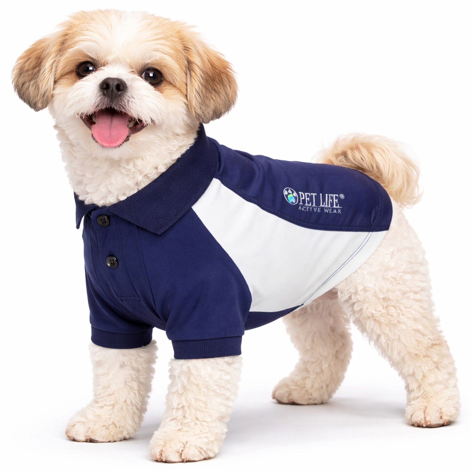 Pet Life Active Barko Pawlo Relax-Stretch Quick-Drying Performance Dog Polo T-Shirt | HT Animal Supply