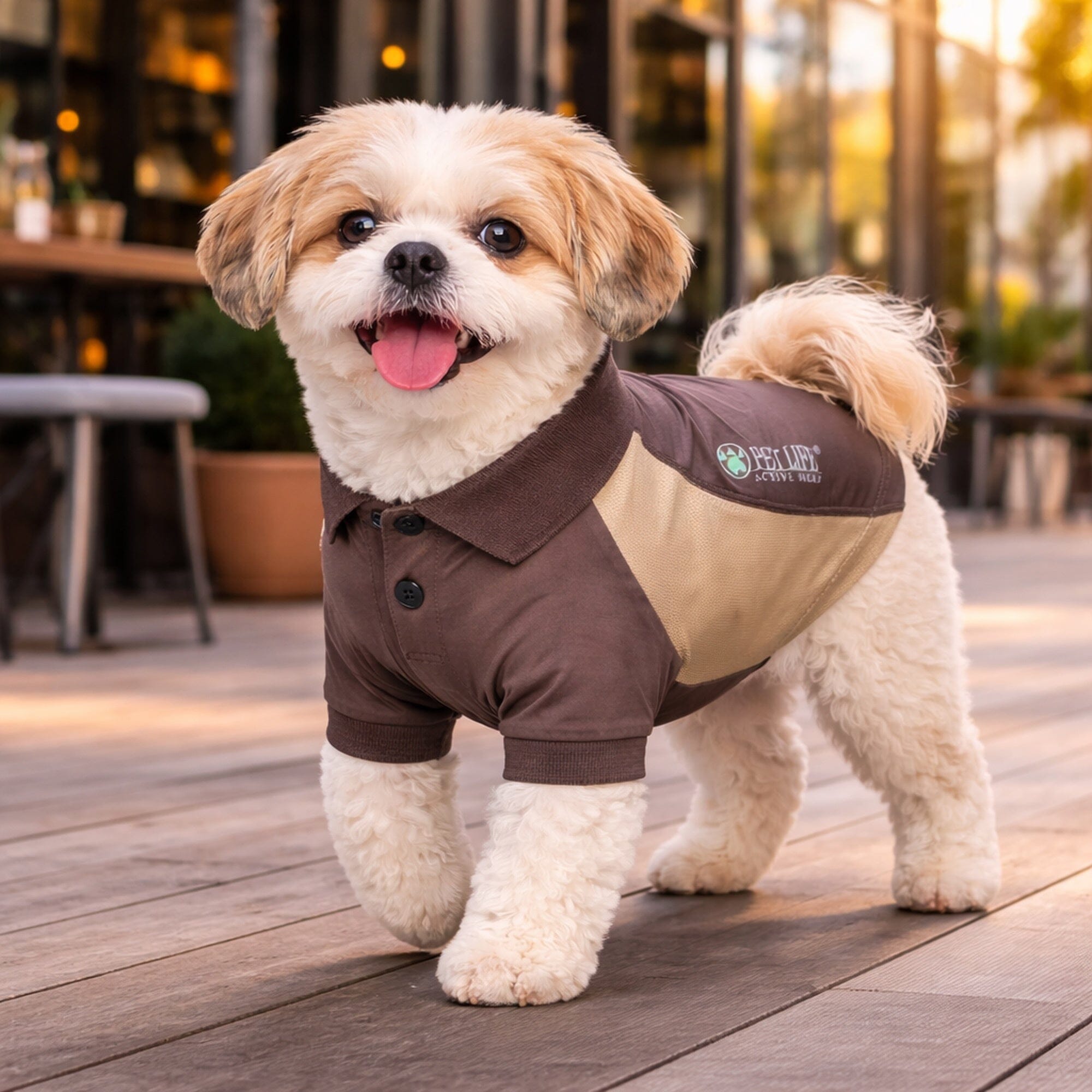 Pet Life Active Barko Pawlo Relax-Stretch Quick-Drying Performance Dog Polo T-Shirt | HT Animal Supply