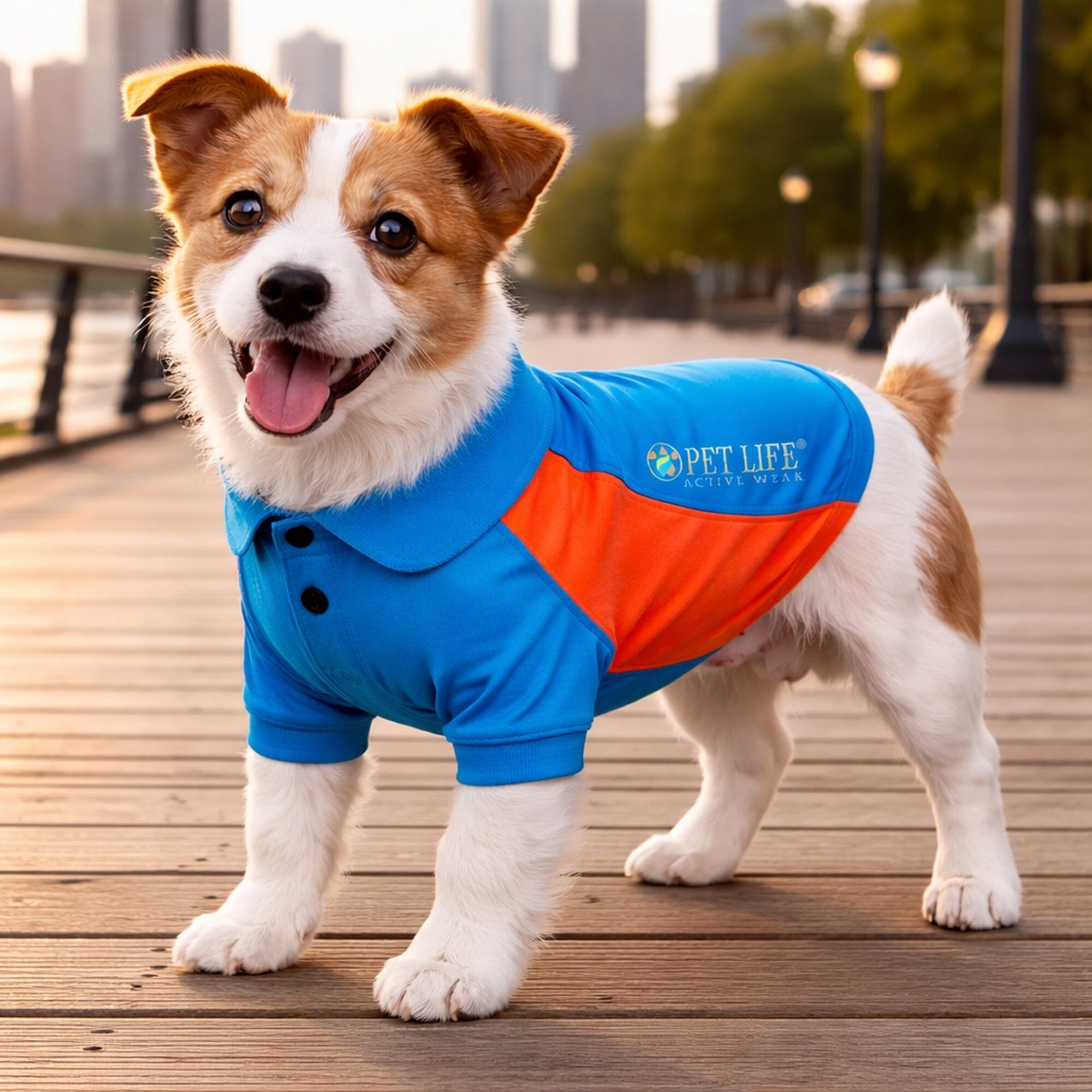 Pet Life Active Barko Pawlo Relax-Stretch Quick-Drying Performance Dog Polo T-Shirt | HT Animal Supply