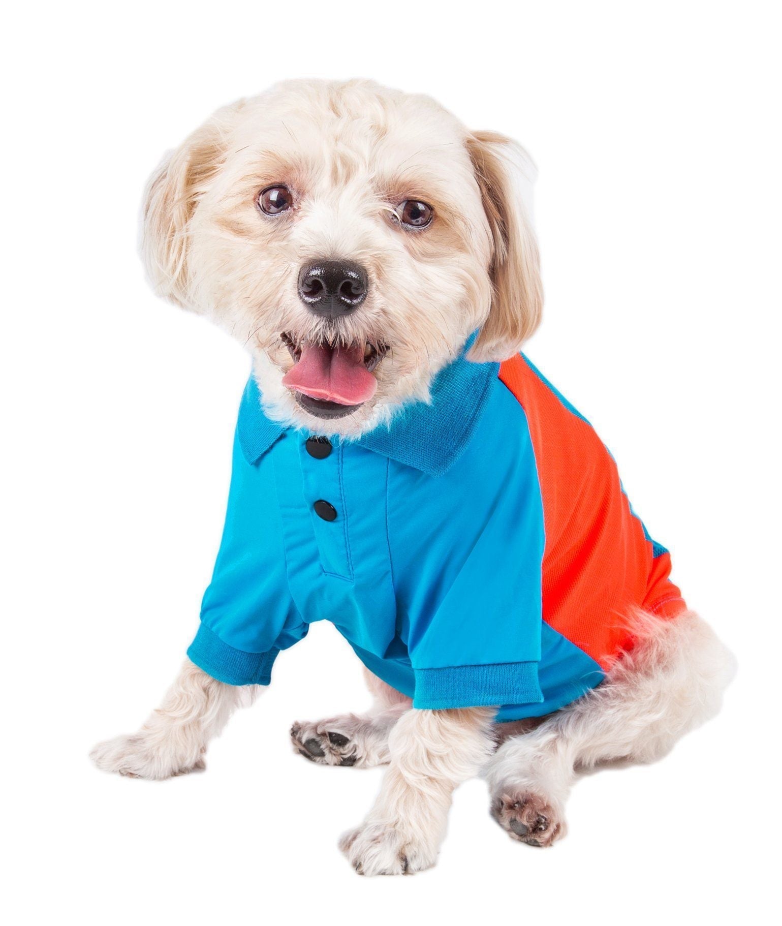 Pet Life Active Barko Pawlo Relax-Stretch Quick-Drying Performance Dog Polo T-Shirt