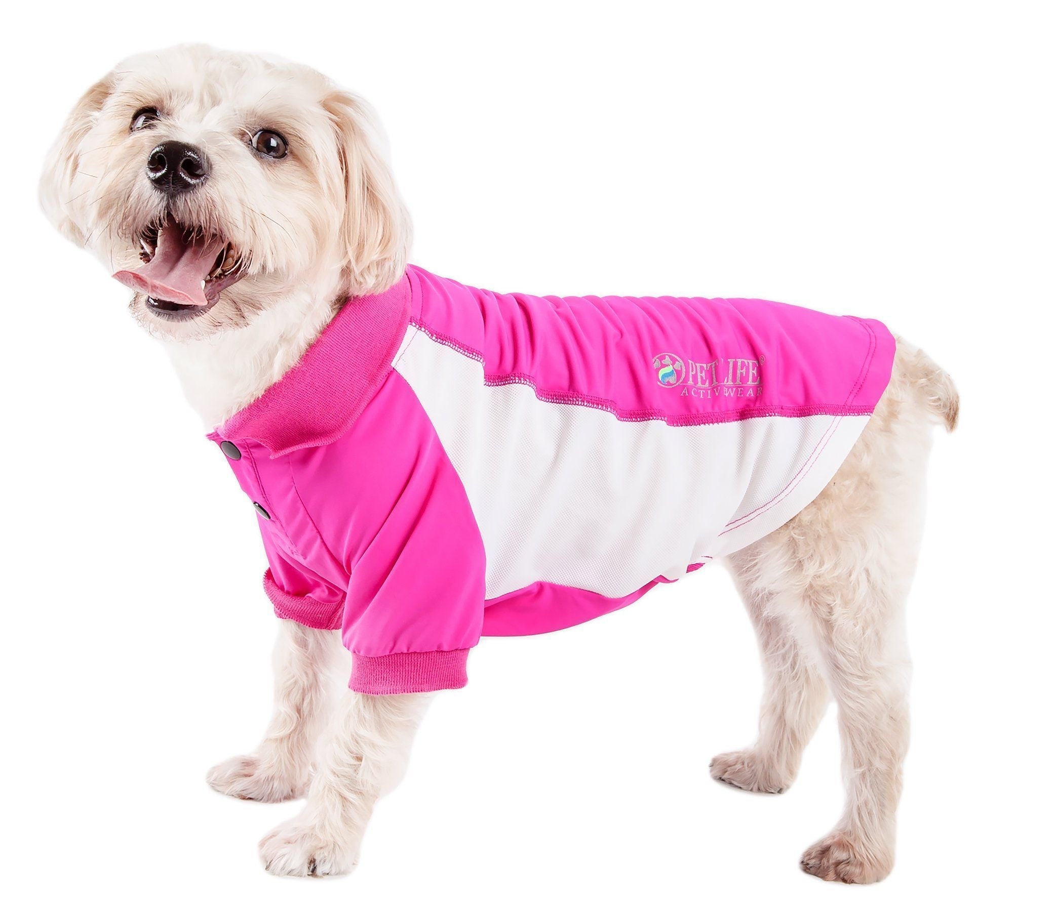 Pet Life Active Barko Pawlo Relax-Stretch Quick-Drying Performance Dog Polo T-Shirt