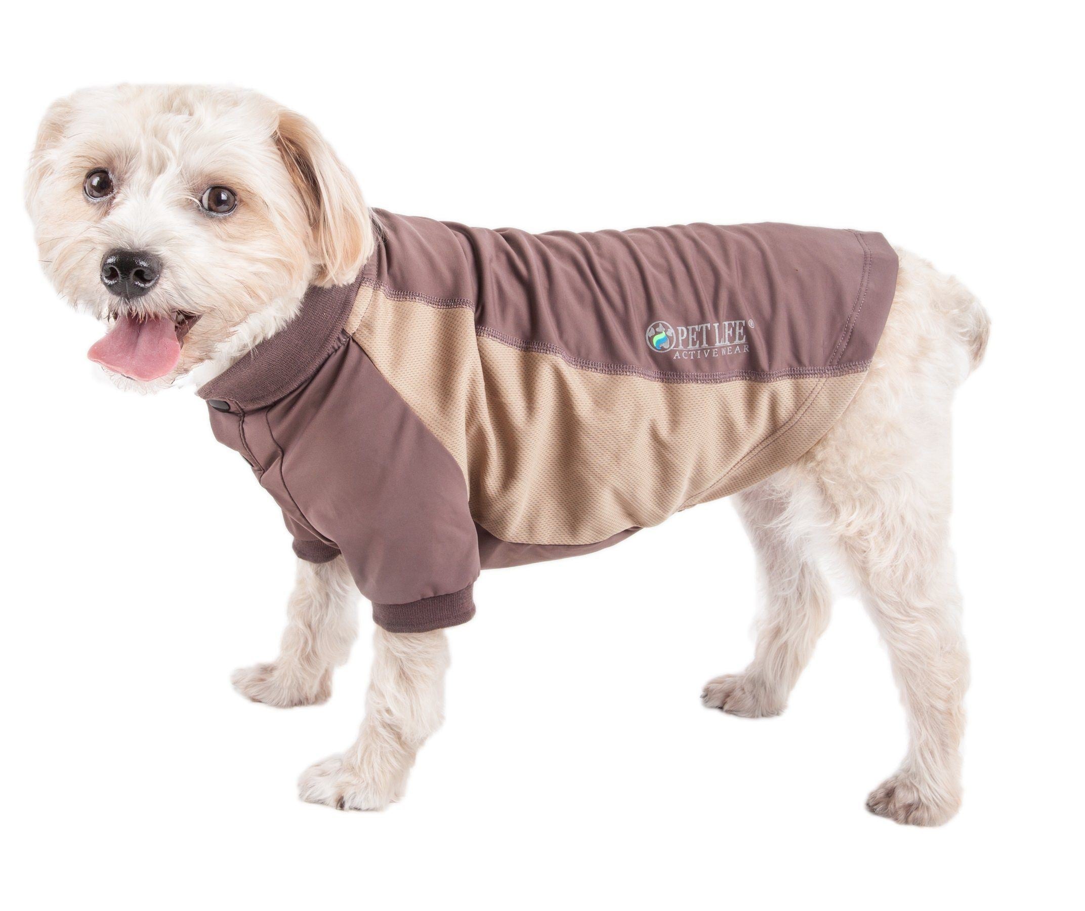 Pet Life Active Barko Pawlo Relax-Stretch Quick-Drying Performance Dog Polo T-Shirt