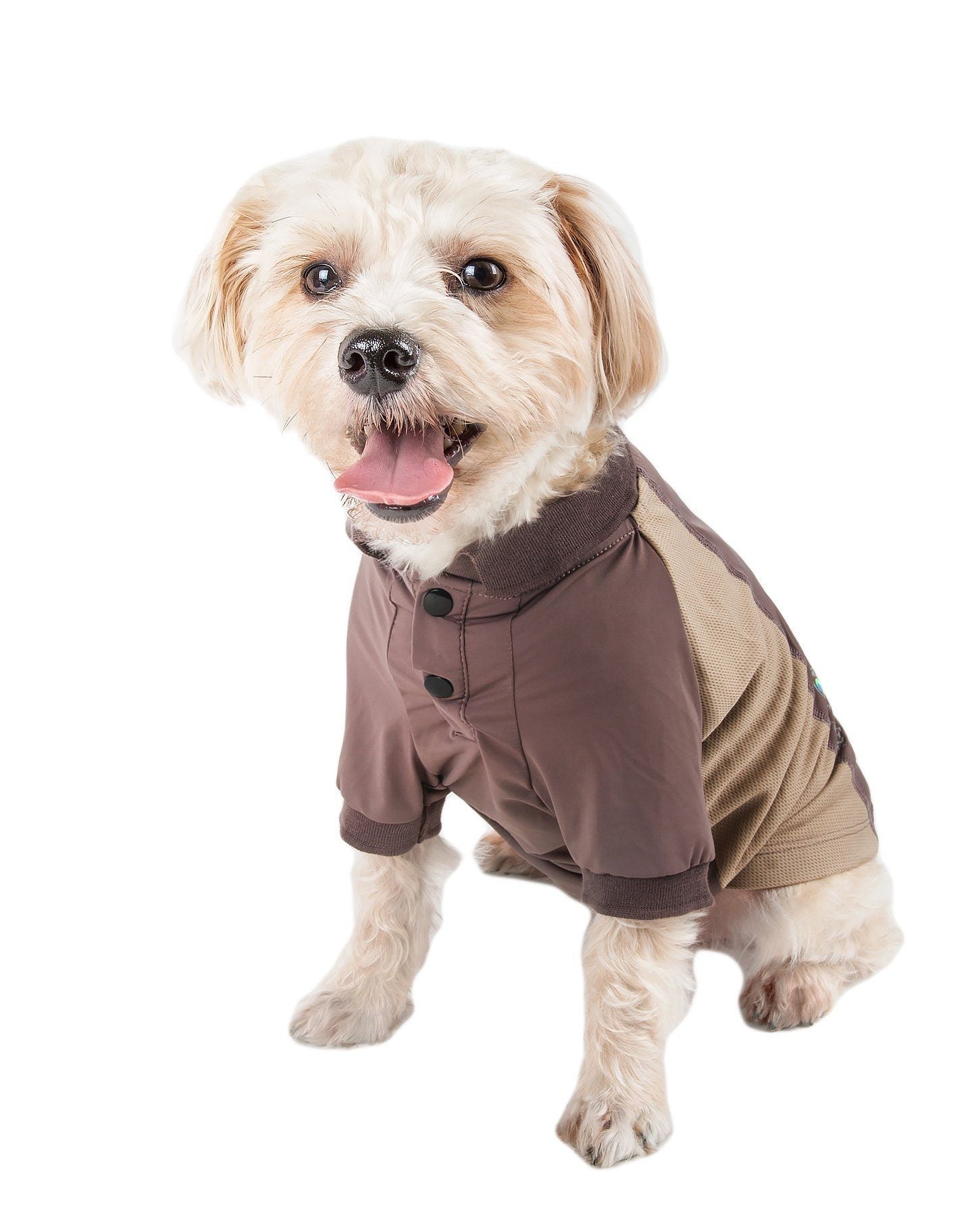 Pet Life Active Barko Pawlo Relax-Stretch Quick-Drying Performance Dog Polo T-Shirt