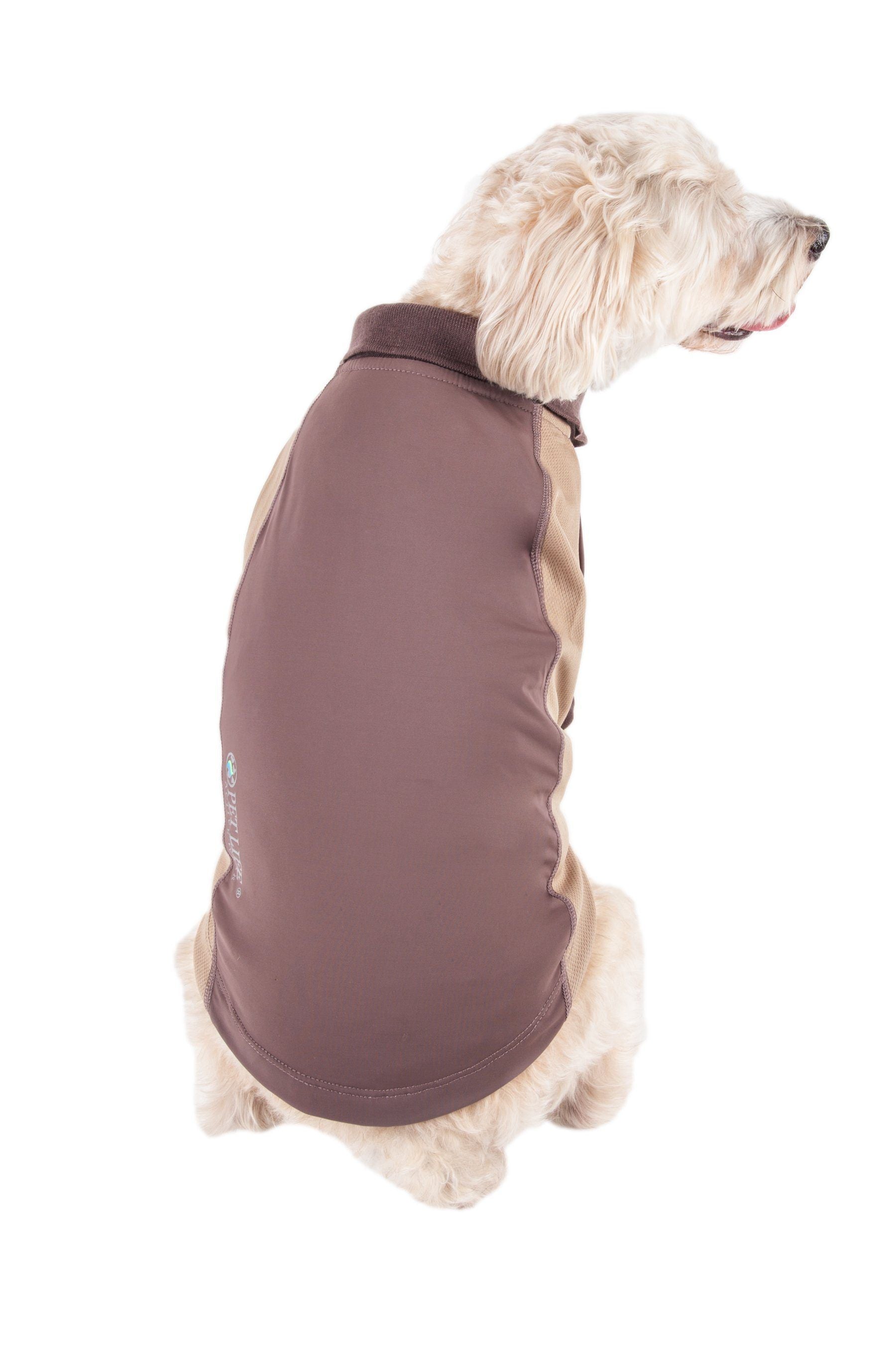 Pet Life Active Barko Pawlo Relax-Stretch Quick-Drying Performance Dog Polo T-Shirt