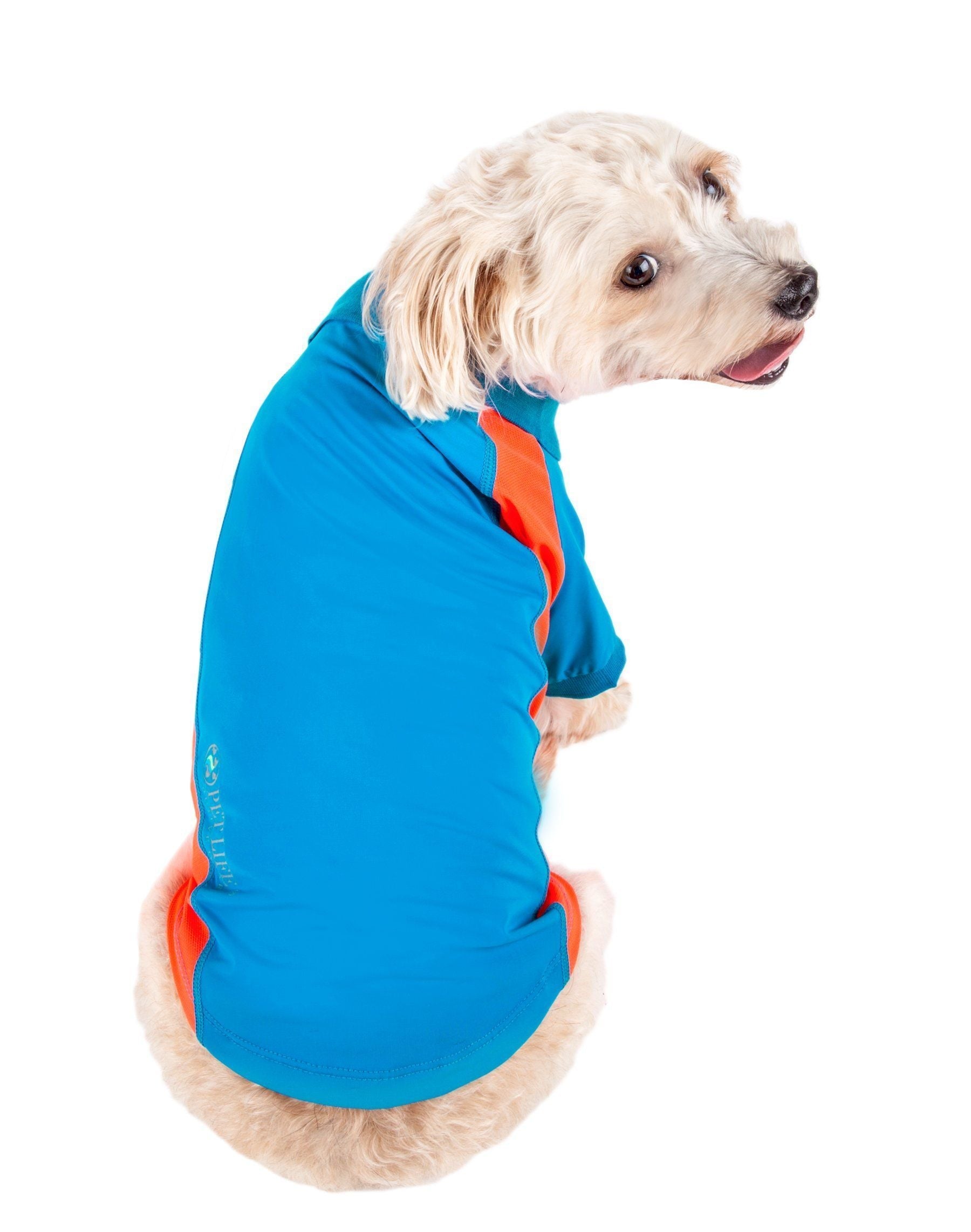 Pet Life ® Active Barko Pawlo Relax-Stretch Quick-Drying Performance Dog Polo T-Shirt