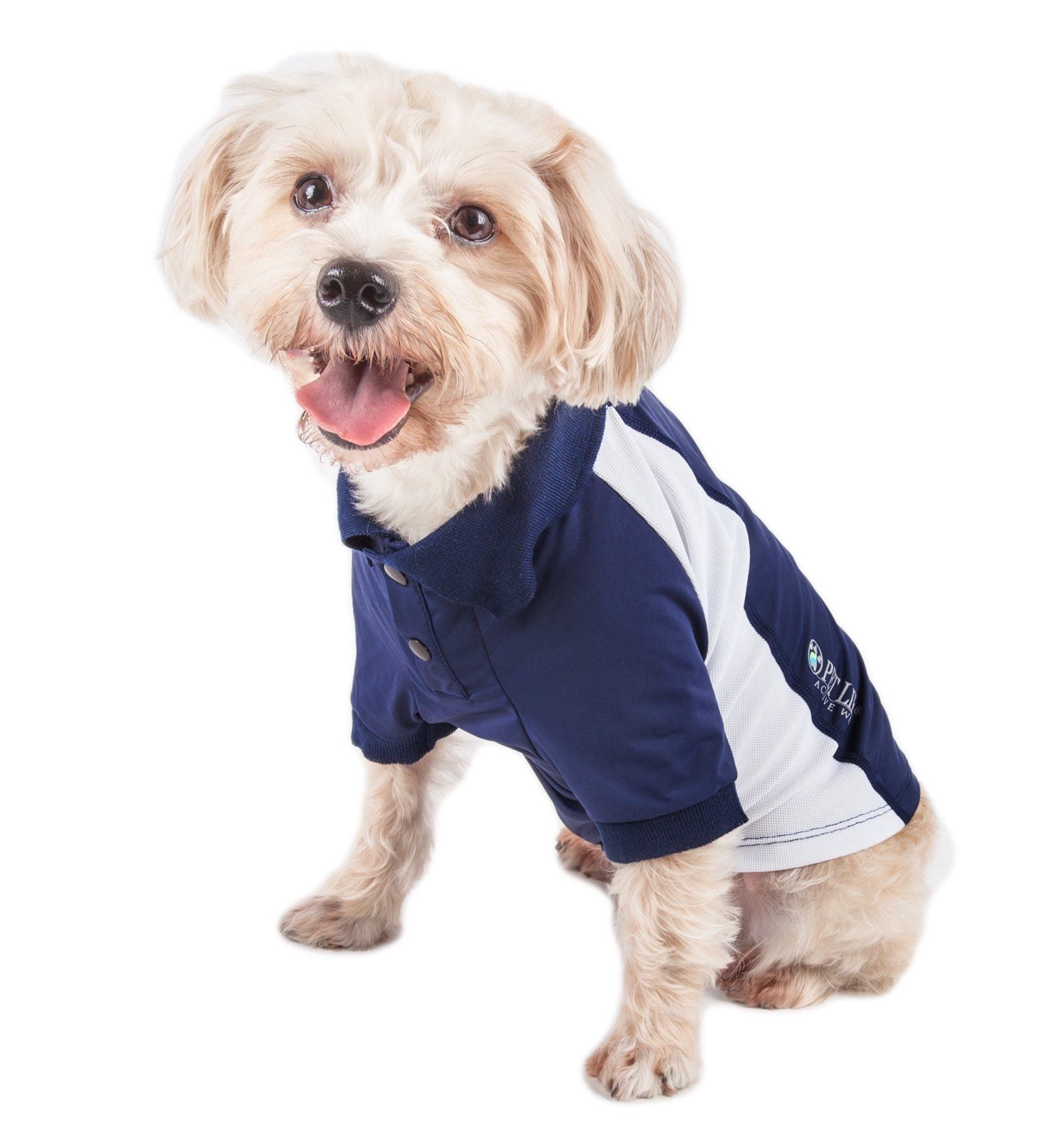 Pet Life Active Barko Pawlo Relax-Stretch Quick-Drying Performance Dog Polo T-Shirt
