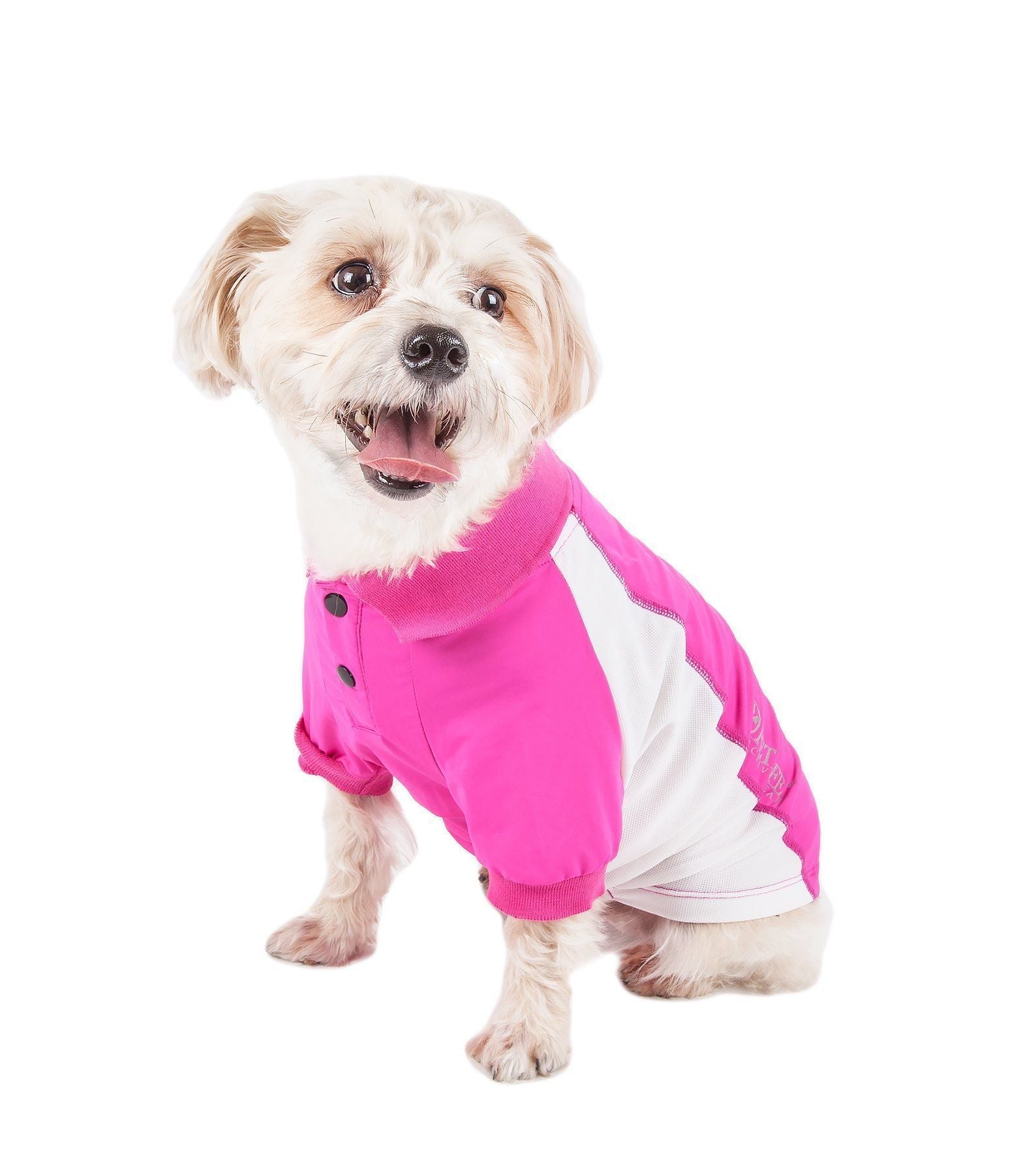 Pet Life Active Barko Pawlo Relax-Stretch Quick-Drying Performance Dog Polo T-Shirt