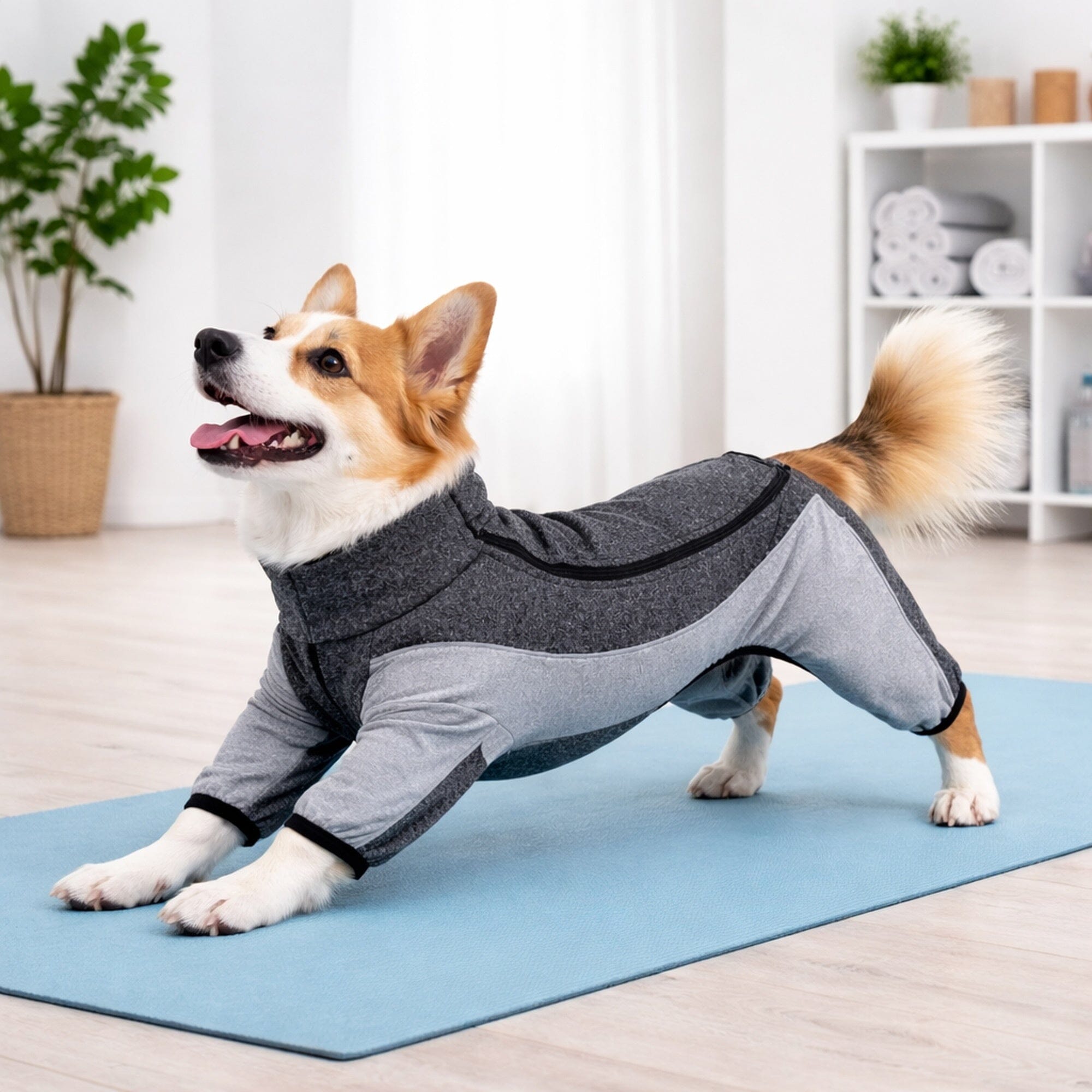 Pet Life Active Chase Pacer Medium-weight 4-Way-Stretch Yoga Fitness Dog Tracksuit | HT Animal Supply