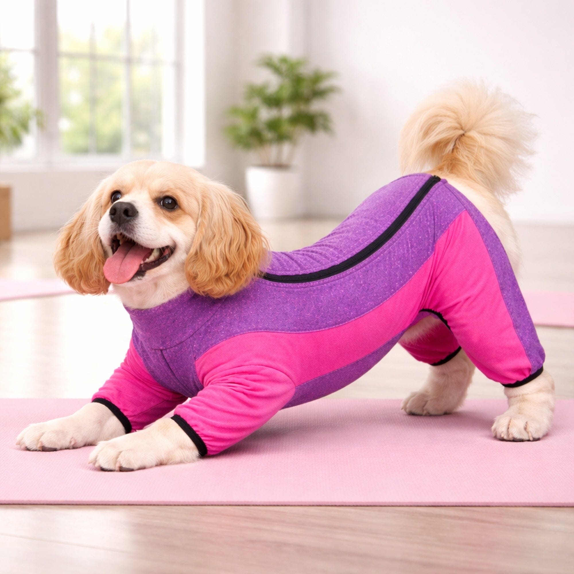 Pet Life Active Chase Pacer Medium-weight 4-Way-Stretch Yoga Fitness Dog Tracksuit | HT Animal Supply