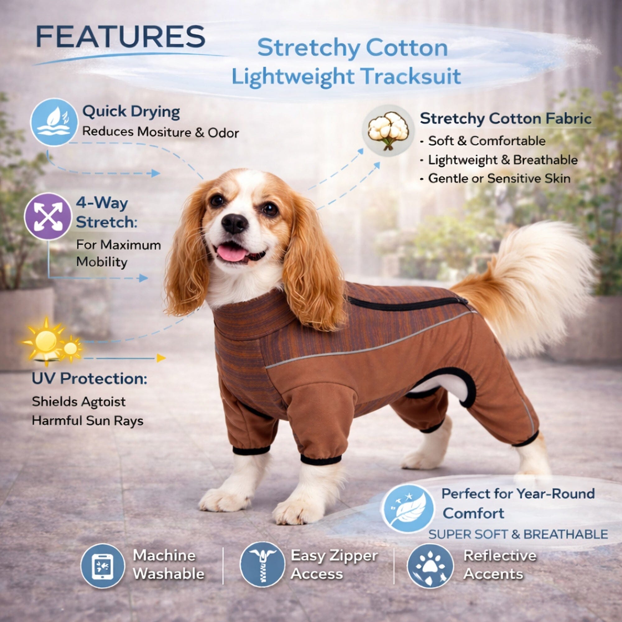 Pet Life Active Chase Pacer Medium-weight 4-Way-Stretch Yoga Fitness Dog Tracksuit | HT Animal Supply