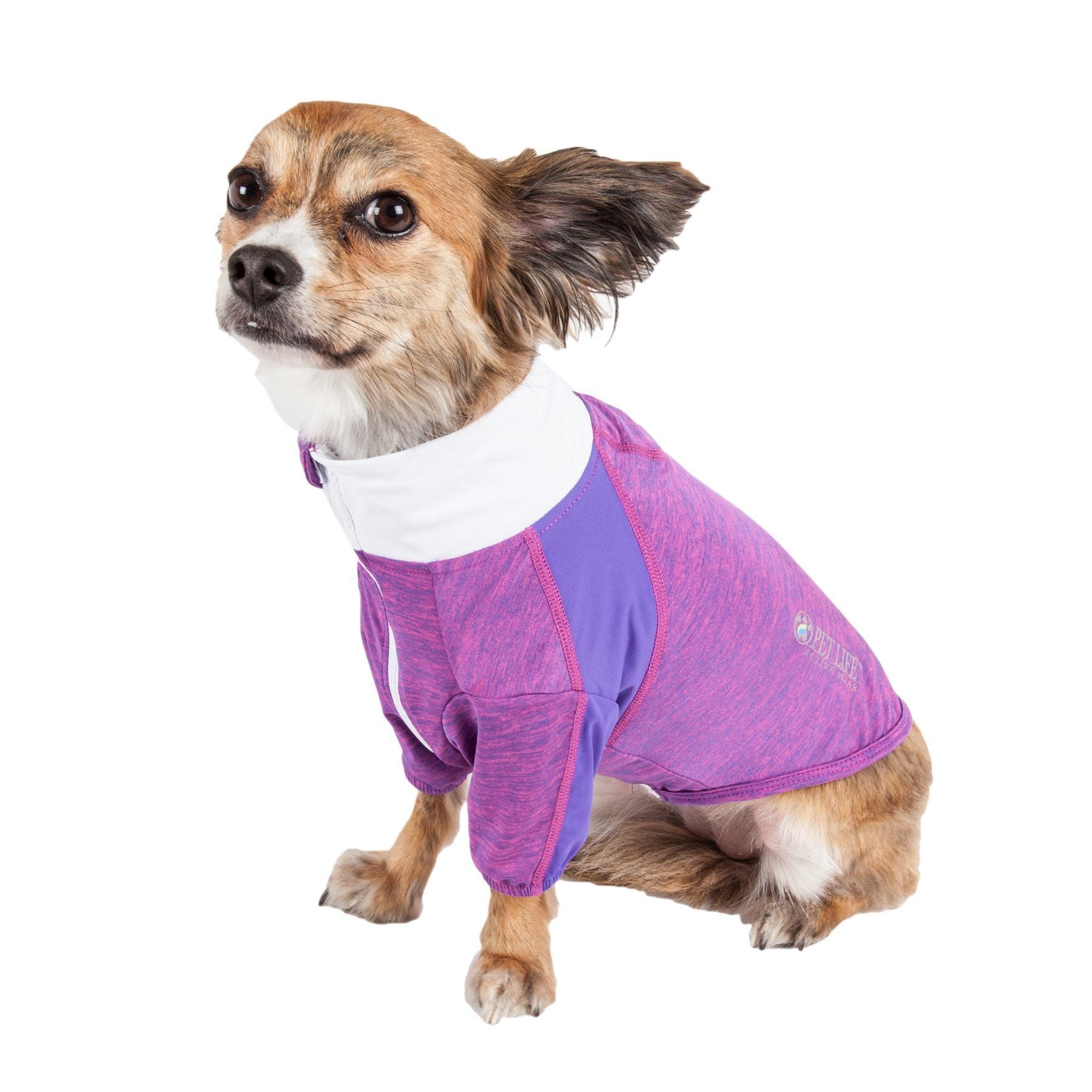 Pet Life ® Active Chewitt Wagassy 4-Way-Stretch Yoga Fitness Long-Sleeve Dog T-Shirt