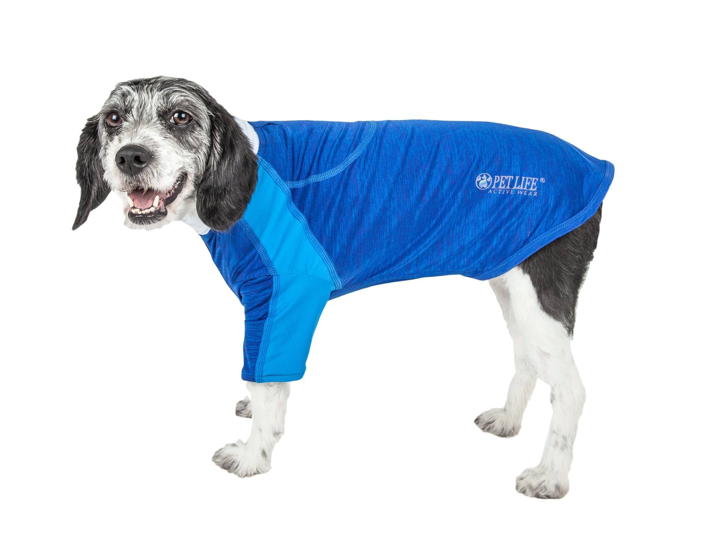 Pet Life Active Chewitt Wagassy 4-Way-Stretch Yoga Fitness Long-Sleeve Dog T-Shirt